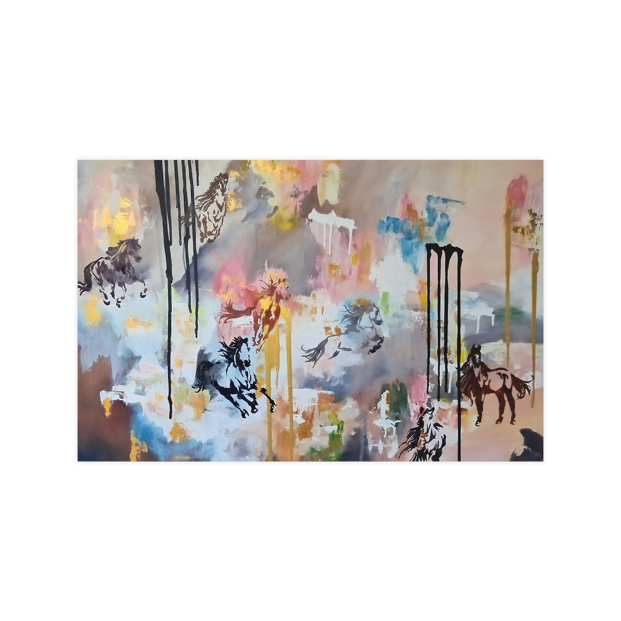 GUARDIAN OF THE QUIET PLAINS -Abstract Horse Art Poster — Matte Horizontal/Vertical Wall Print