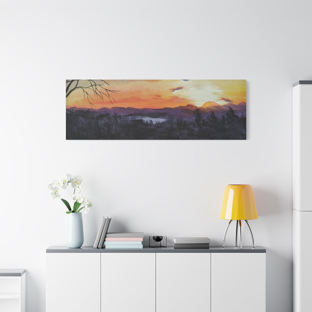 EVENING IN THE SHANDOAH VALLY - Sunset Winter Landscape Canvas Print — Matte Stretched Wall Art