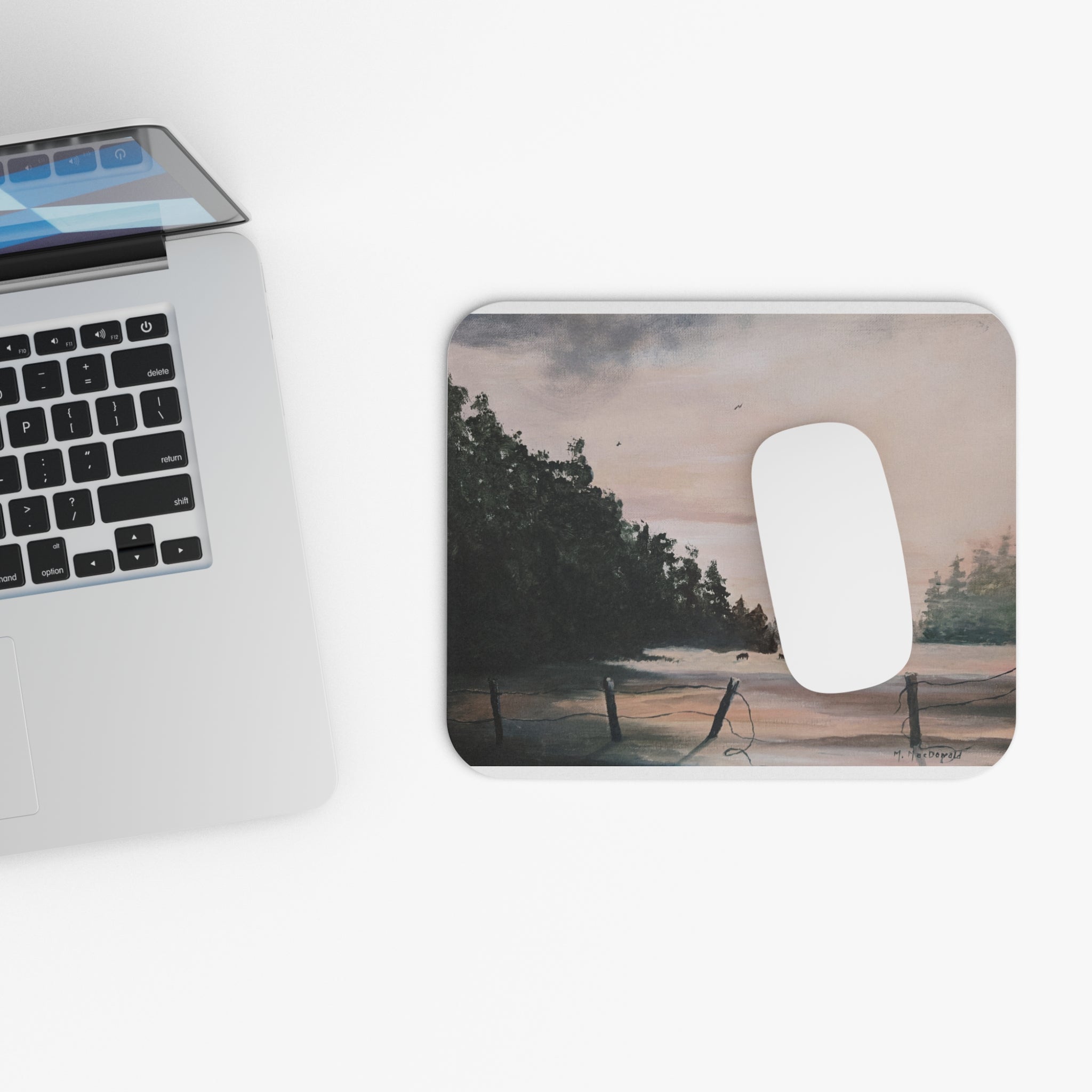 EARLY MORNING IN MONTANA - Scenic Forest Sunrise Mouse Pad — Tranquil Landscape Desk Mat