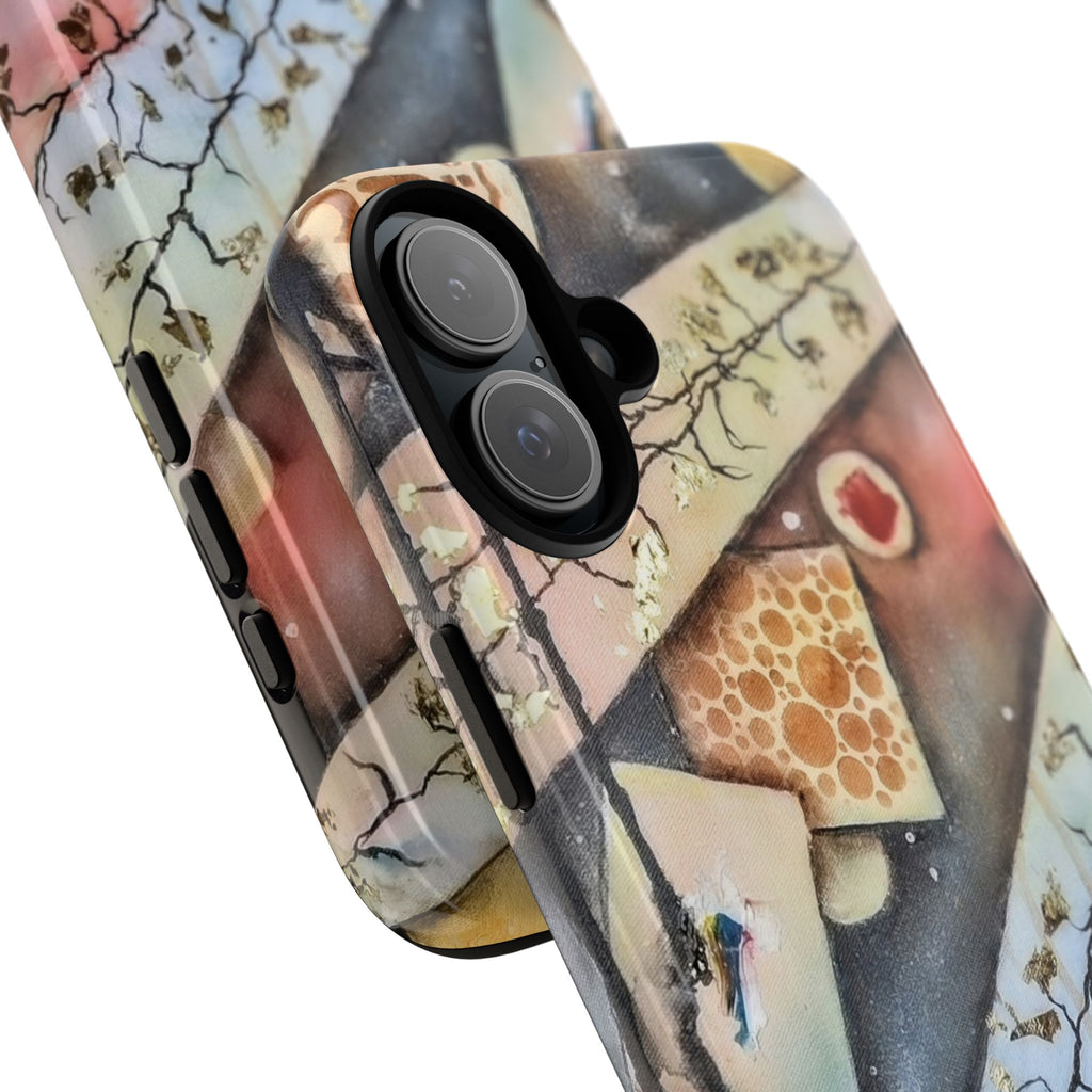 GOLDEN CARTOGRAPHY OF THE UNSEEN - Artistic Botanical Phone Case – Watercolor Nature Pattern Tough Case
