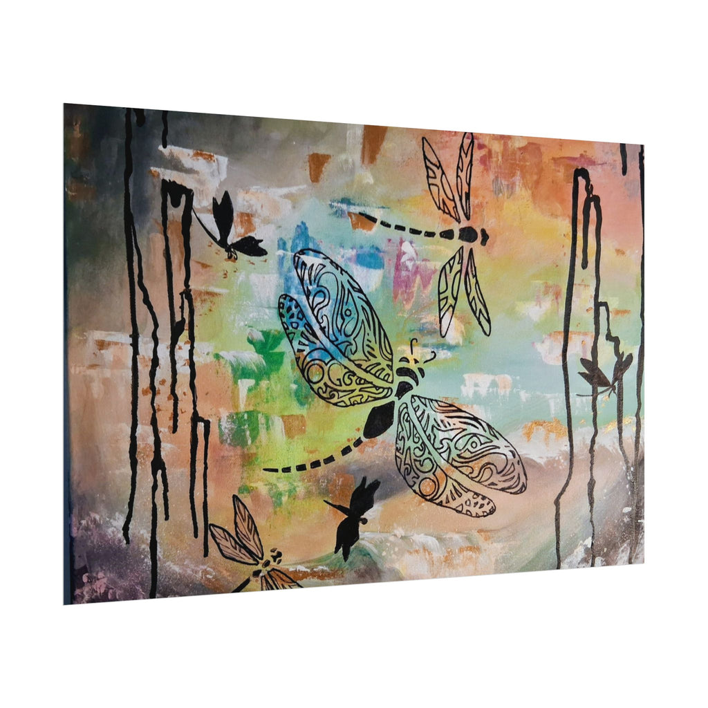 GUARDIANS OF THE LAND - Dragonfly Art Poster — Textured Matte Wall Print