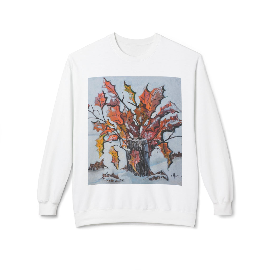 Autumn Leaves Crewneck Sweatshirt — Hand-Painted Fall Bouquet Design