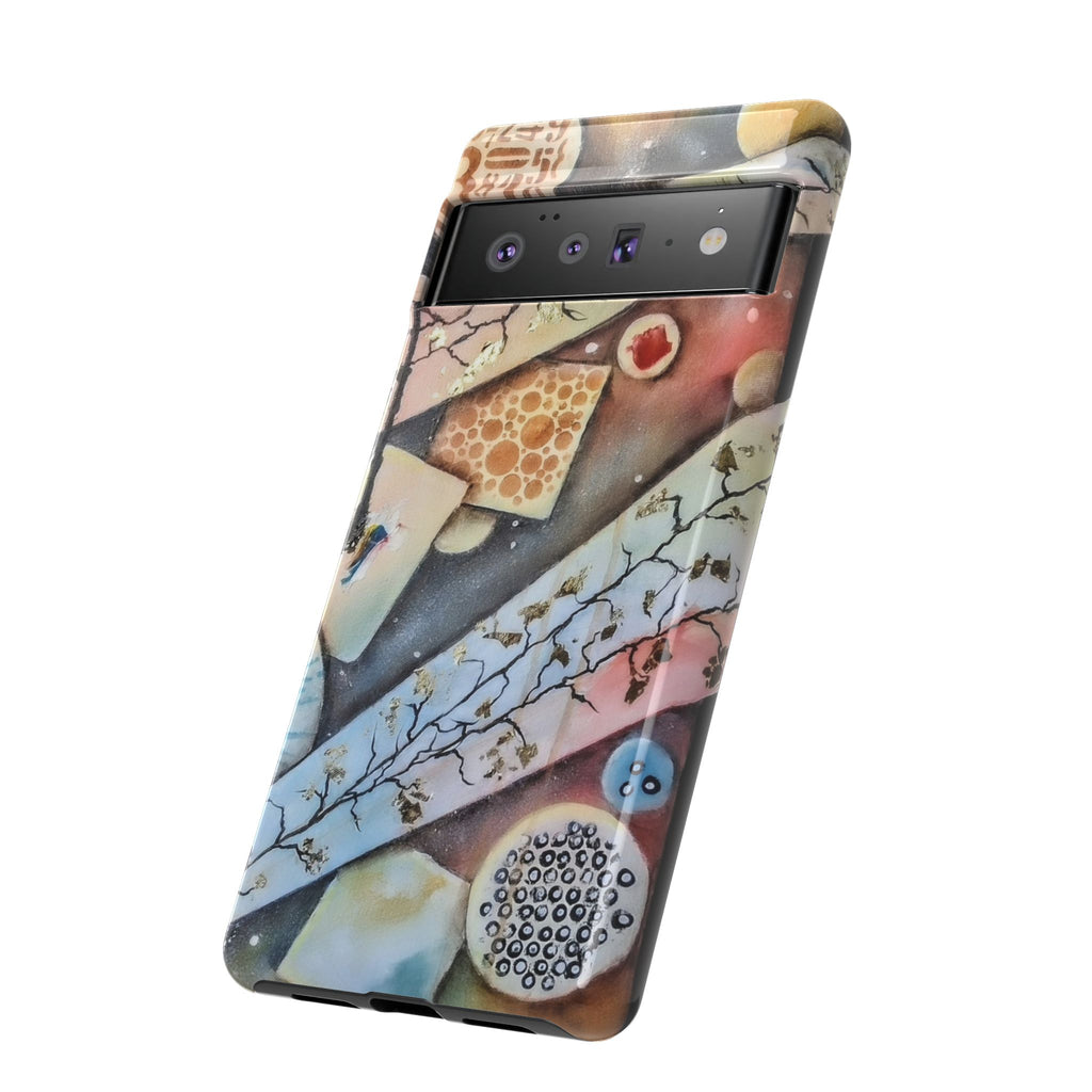 GOLDEN CARTOGRAPHY OF THE UNSEEN - Artistic Botanical Phone Case – Watercolor Nature Pattern Tough Case