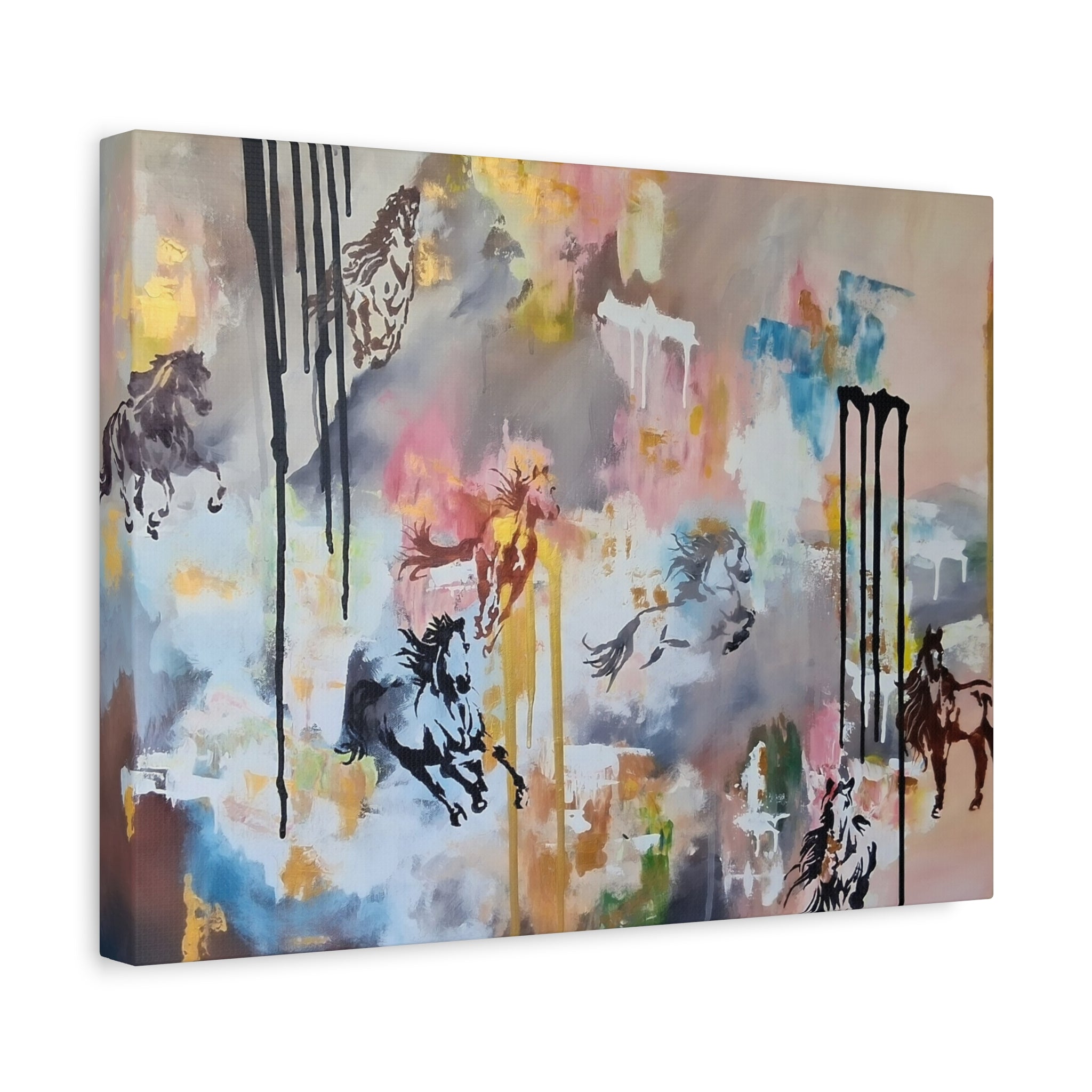 GUARDIANS OF THE QUIET PLAINS - Abstract Gallop Canvas Print — Matte Stretched Wall Art