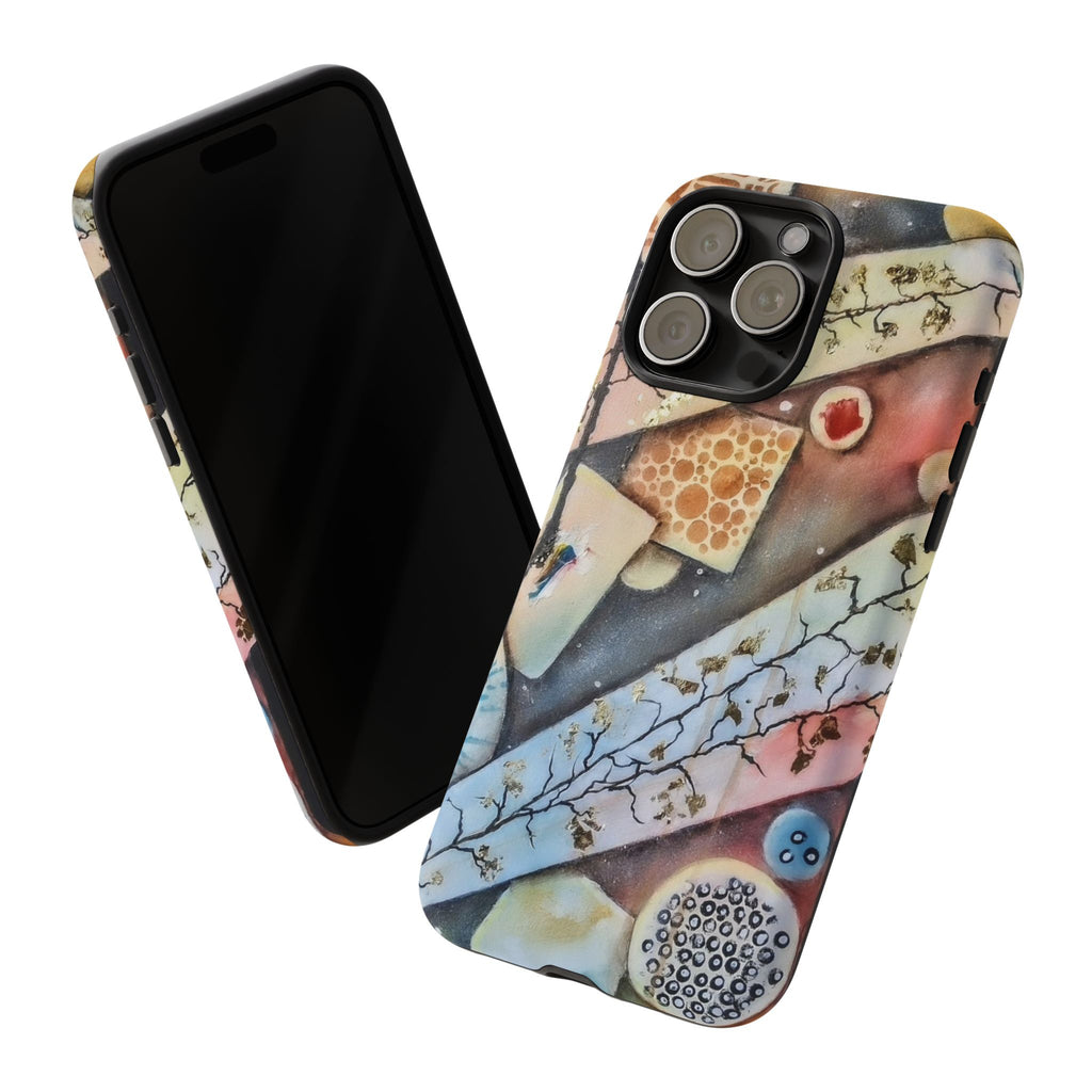 GOLDEN CARTOGRAPHY OF THE UNSEEN - Artistic Botanical Phone Case – Watercolor Nature Pattern Tough Case