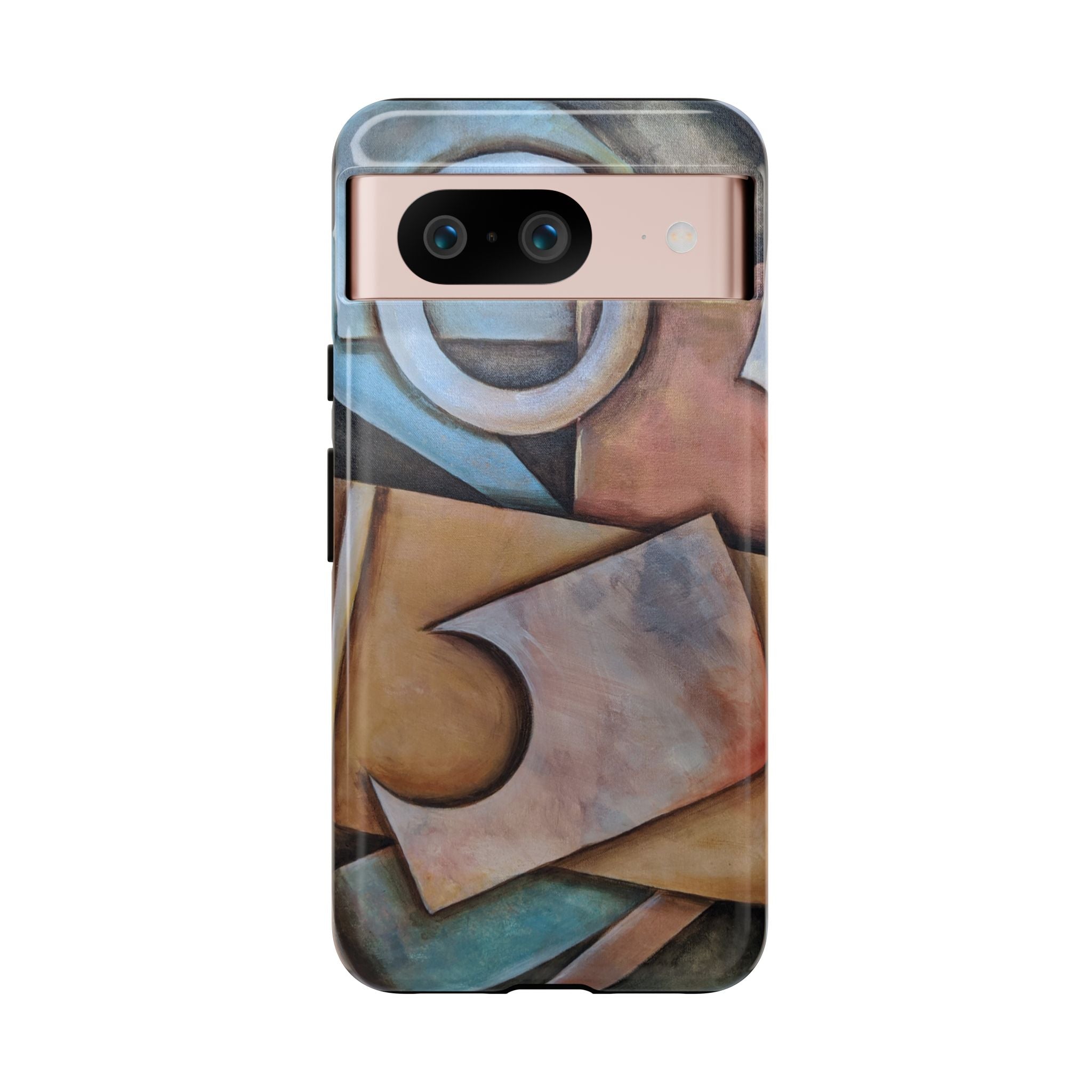 Abstract Geometric Tough Phone Case – Modern Cubist Art Protection