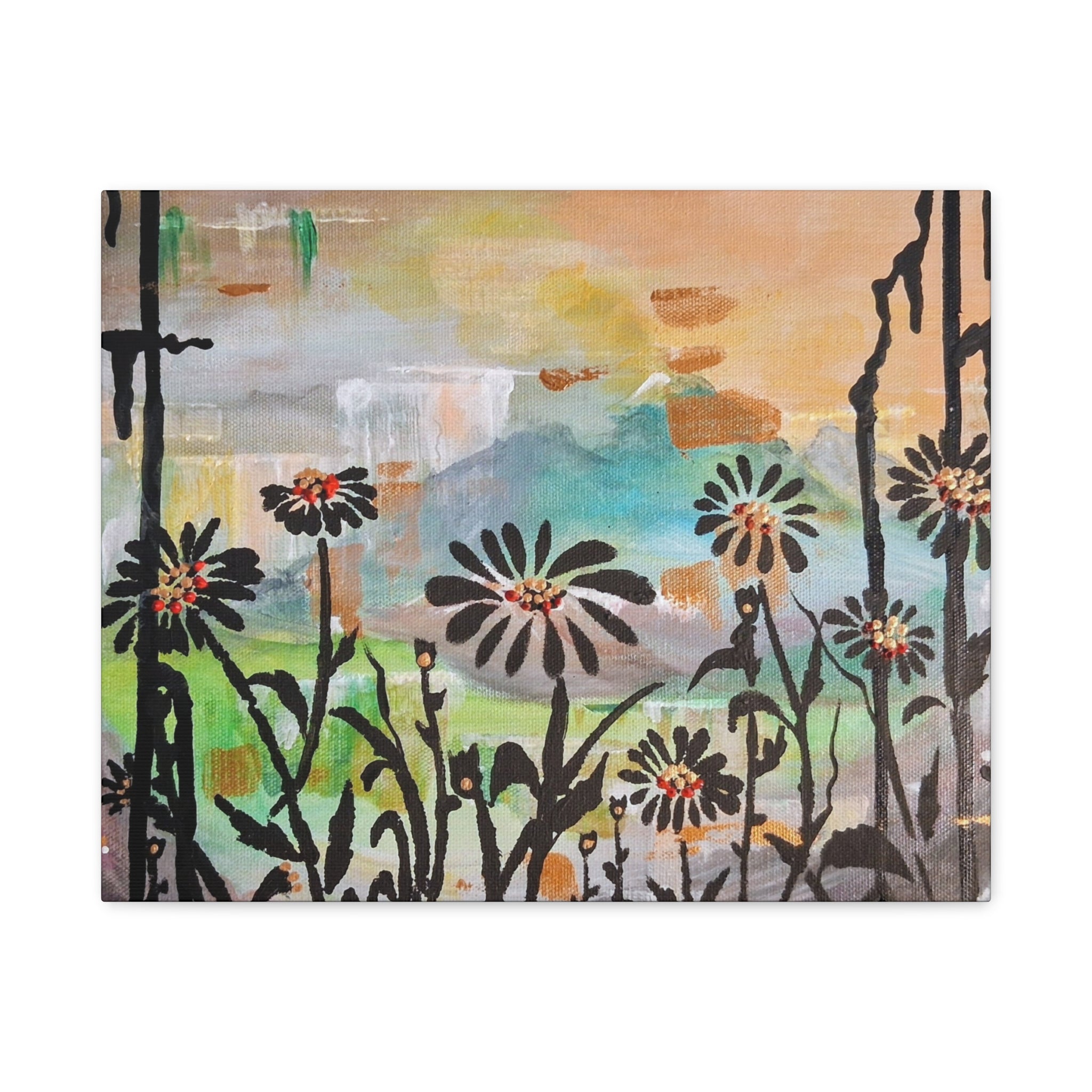 GUARDIANS OF THE WIND - Daisy Meadow Abstract Matte Canvas Wall Art