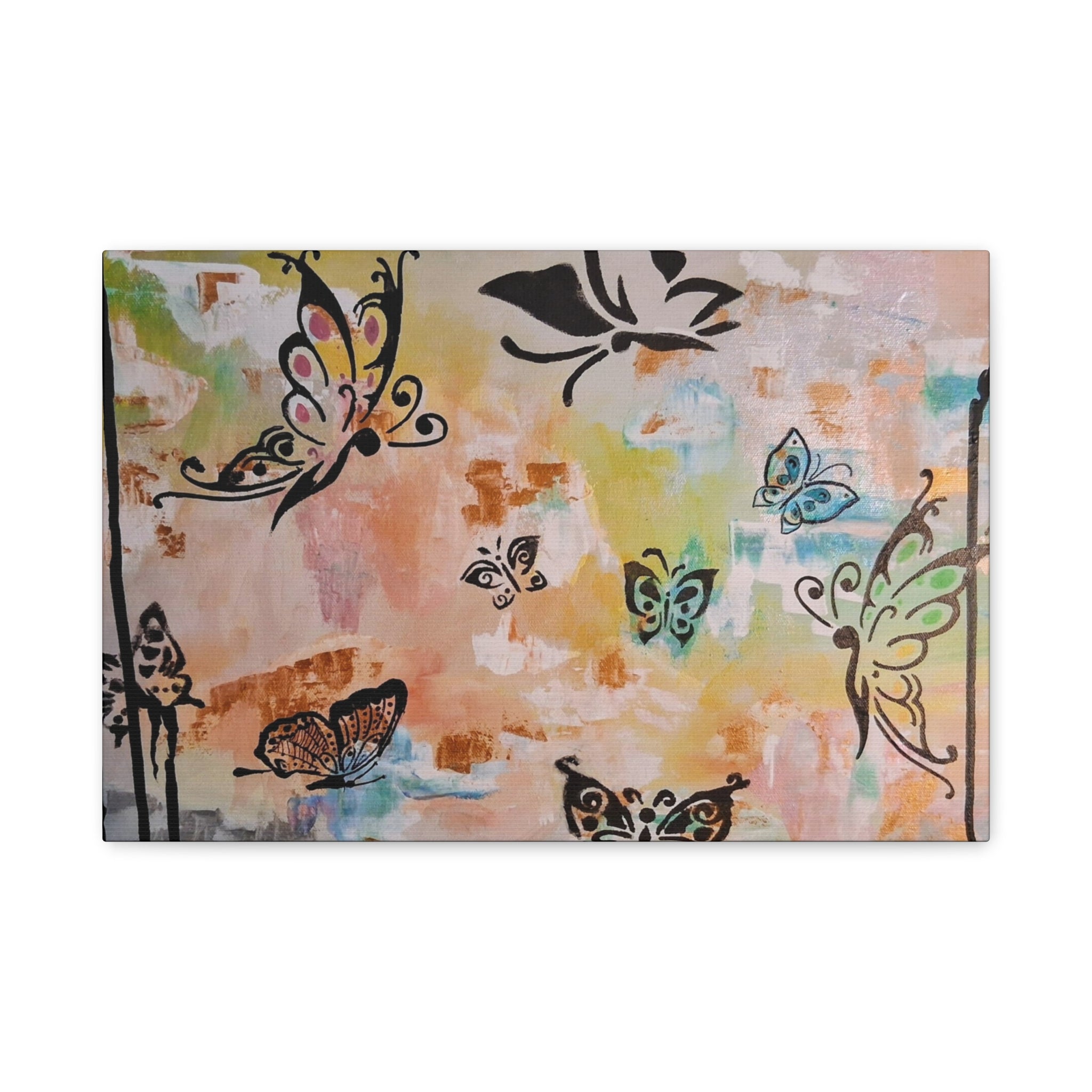 GUARDIANS OF THE FLOWERS - Butterfly Abstract Matte Canvas Wall Art – Stretched 1.25"Deep