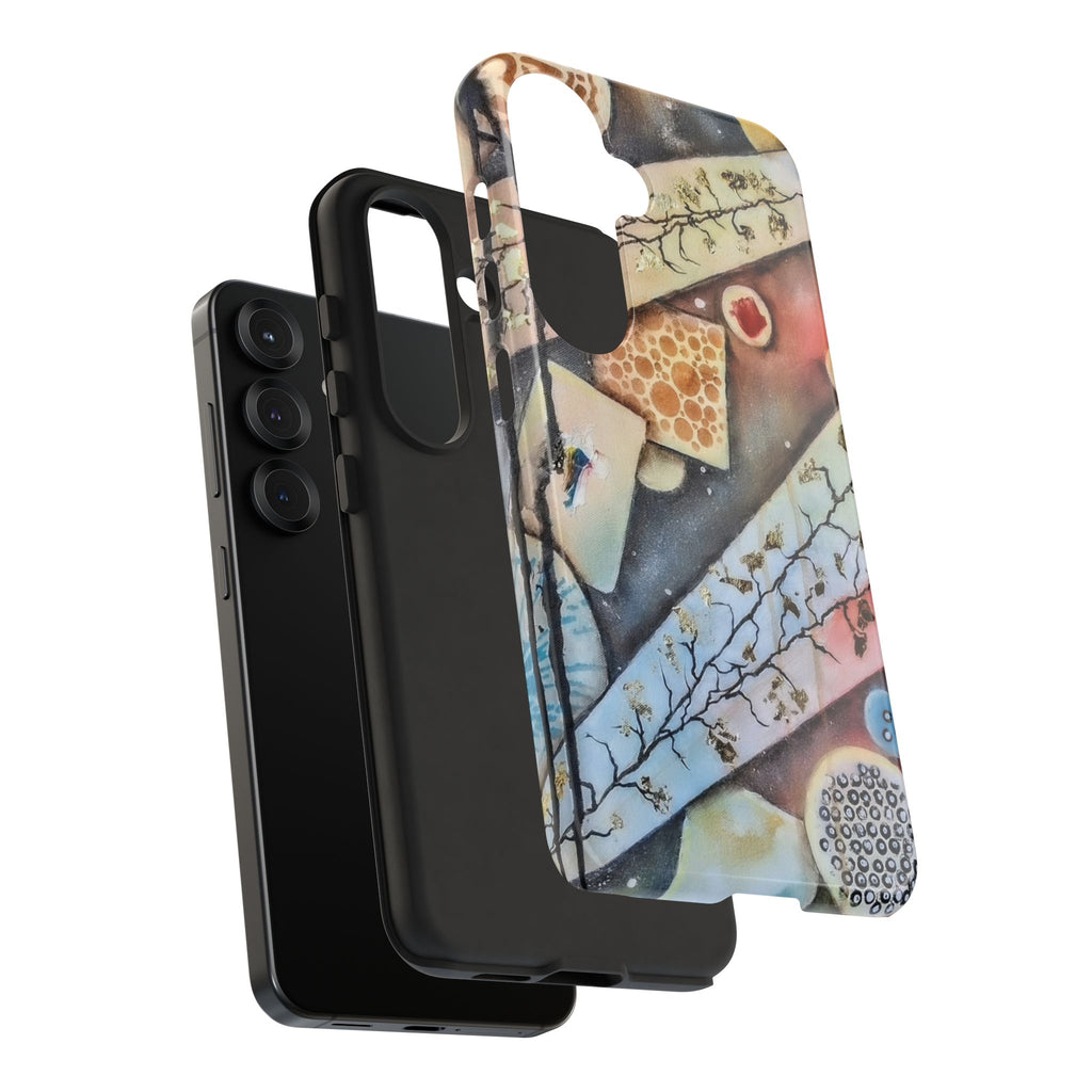 GOLDEN CARTOGRAPHY OF THE UNSEEN - Artistic Botanical Phone Case – Watercolor Nature Pattern Tough Case