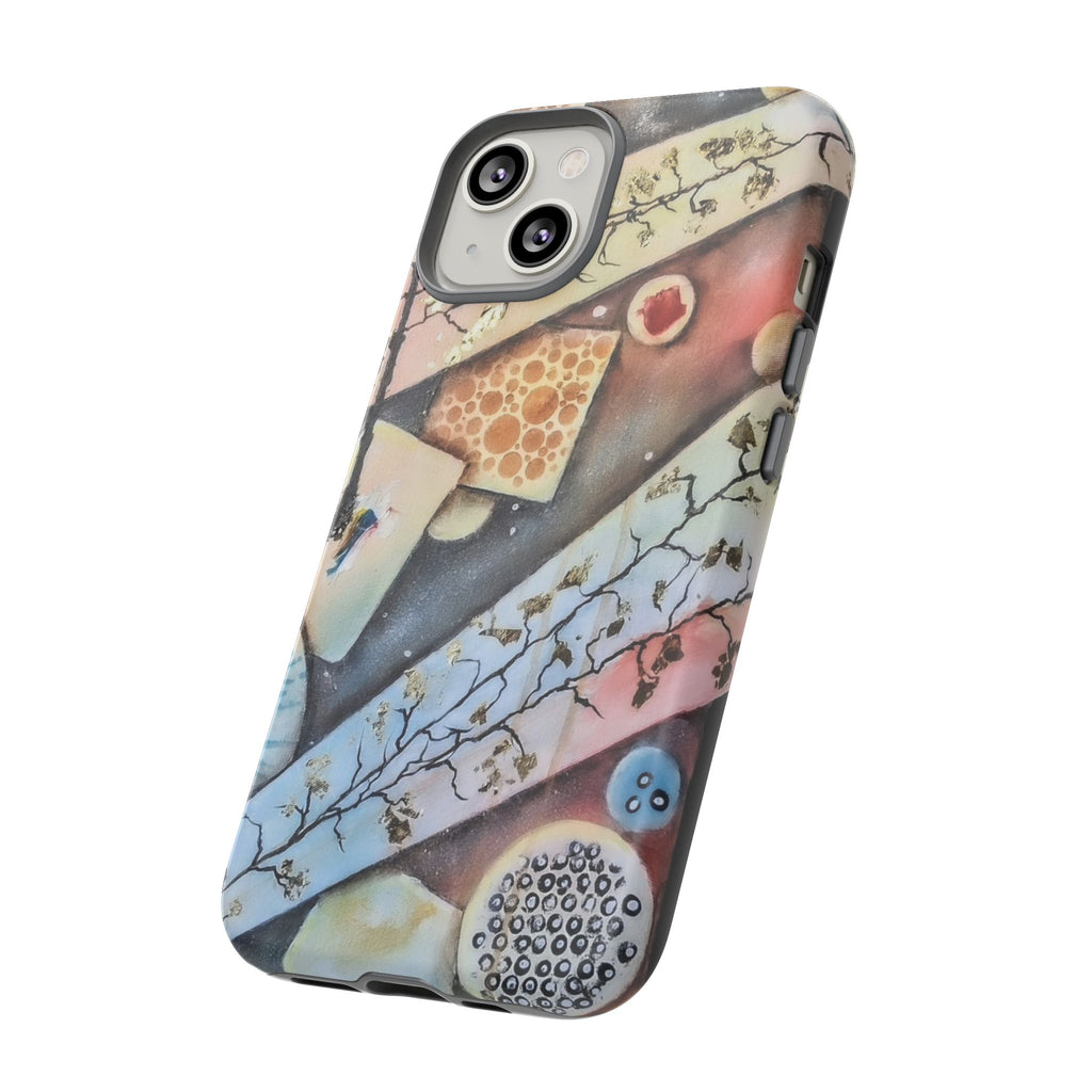 GOLDEN CARTOGRAPHY OF THE UNSEEN - Artistic Botanical Phone Case – Watercolor Nature Pattern Tough Case