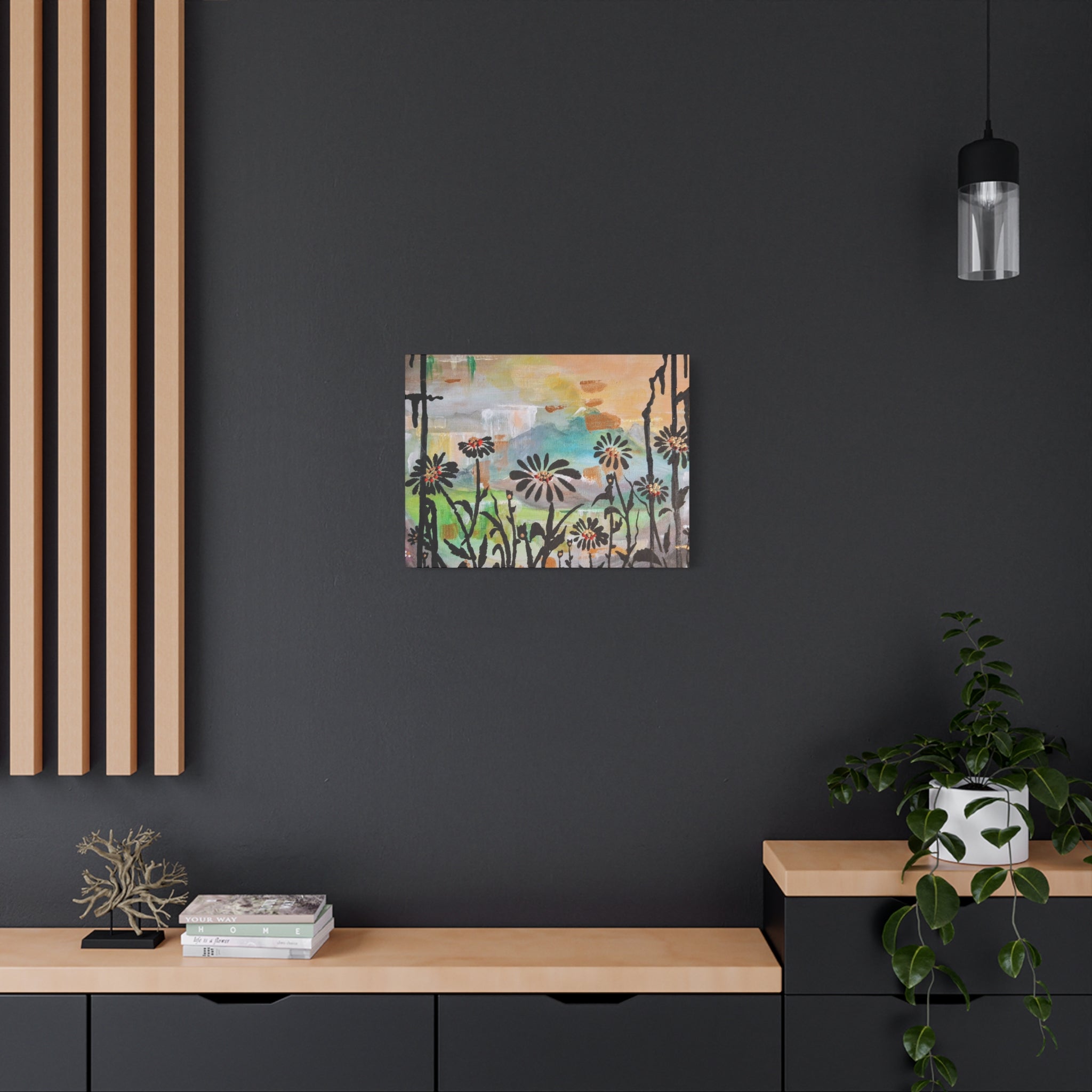 GUARDIANS OF THE WIND - Daisy Meadow Abstract Matte Canvas Wall Art