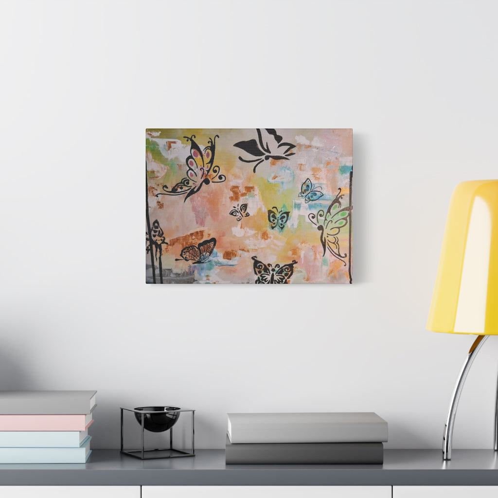 GUARDIANS OF THE FLOWERS - Butterfly Abstract Matte Canvas Wall Art – Stretched 1.25"Deep