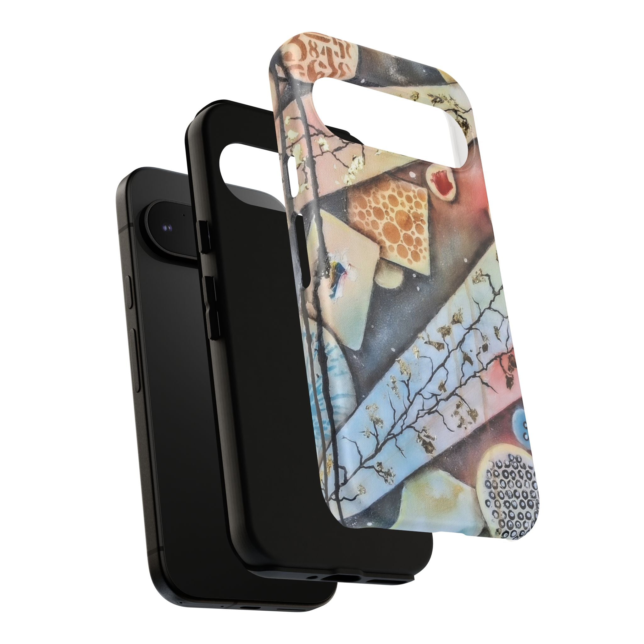 GOLDEN CARTOGRAPHY OF THE UNSEEN - Artistic Botanical Phone Case – Watercolor Nature Pattern Tough Case