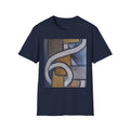 METALIC BLOCKS - Abstract Geometric Art T-Shirt — Modern Neutral Palette Design
