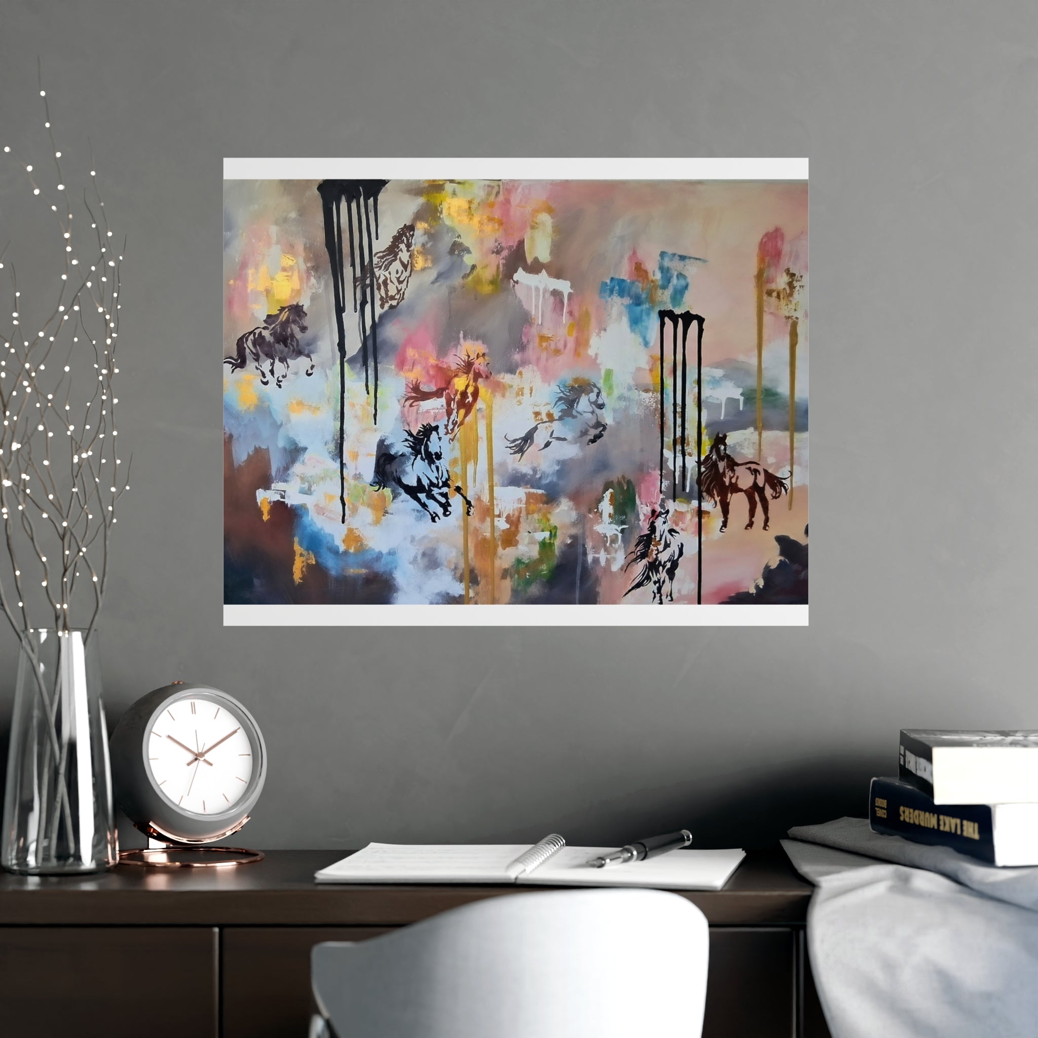 GUARDIAN OF THE QUIET PLAINS -Abstract Horse Art Poster — Matte Horizontal/Vertical Wall Print
