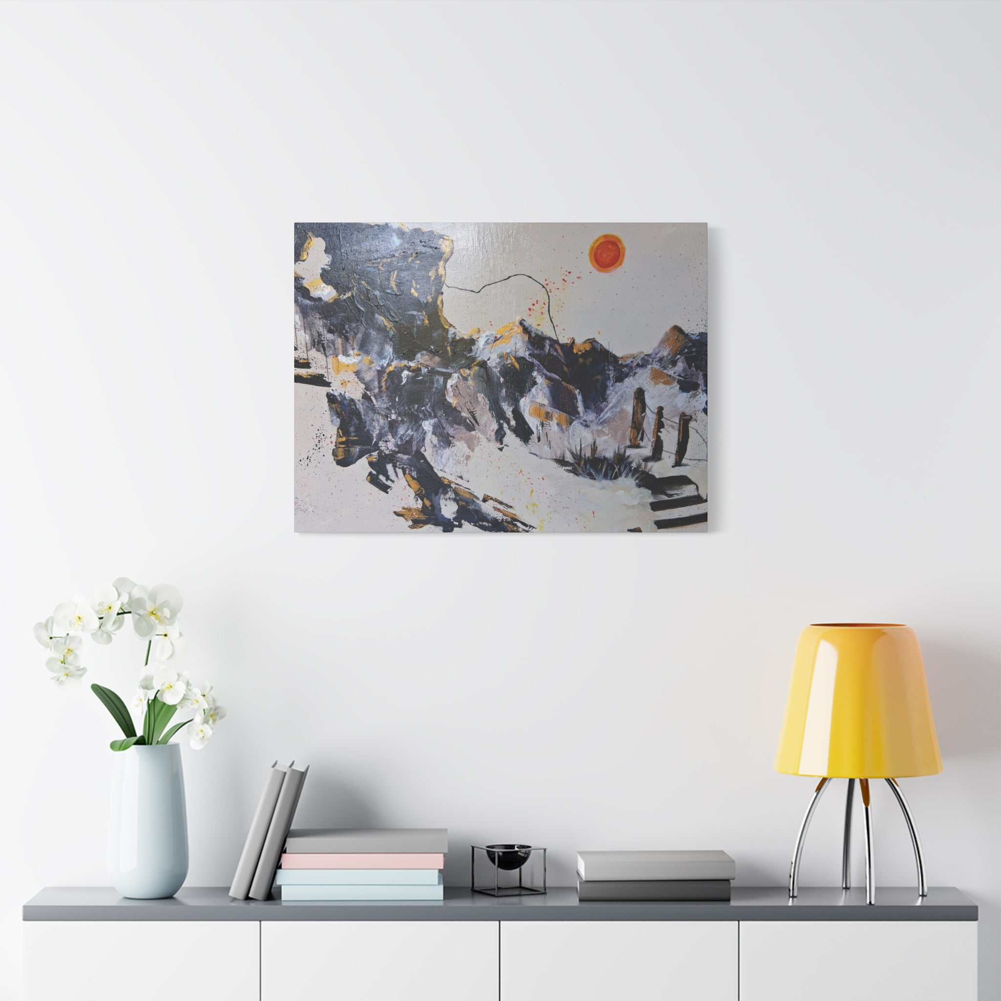 WHAT'S OVER THE RIDGE? - Abstract Desert Canvas Art – Matte Stretched 1.25"