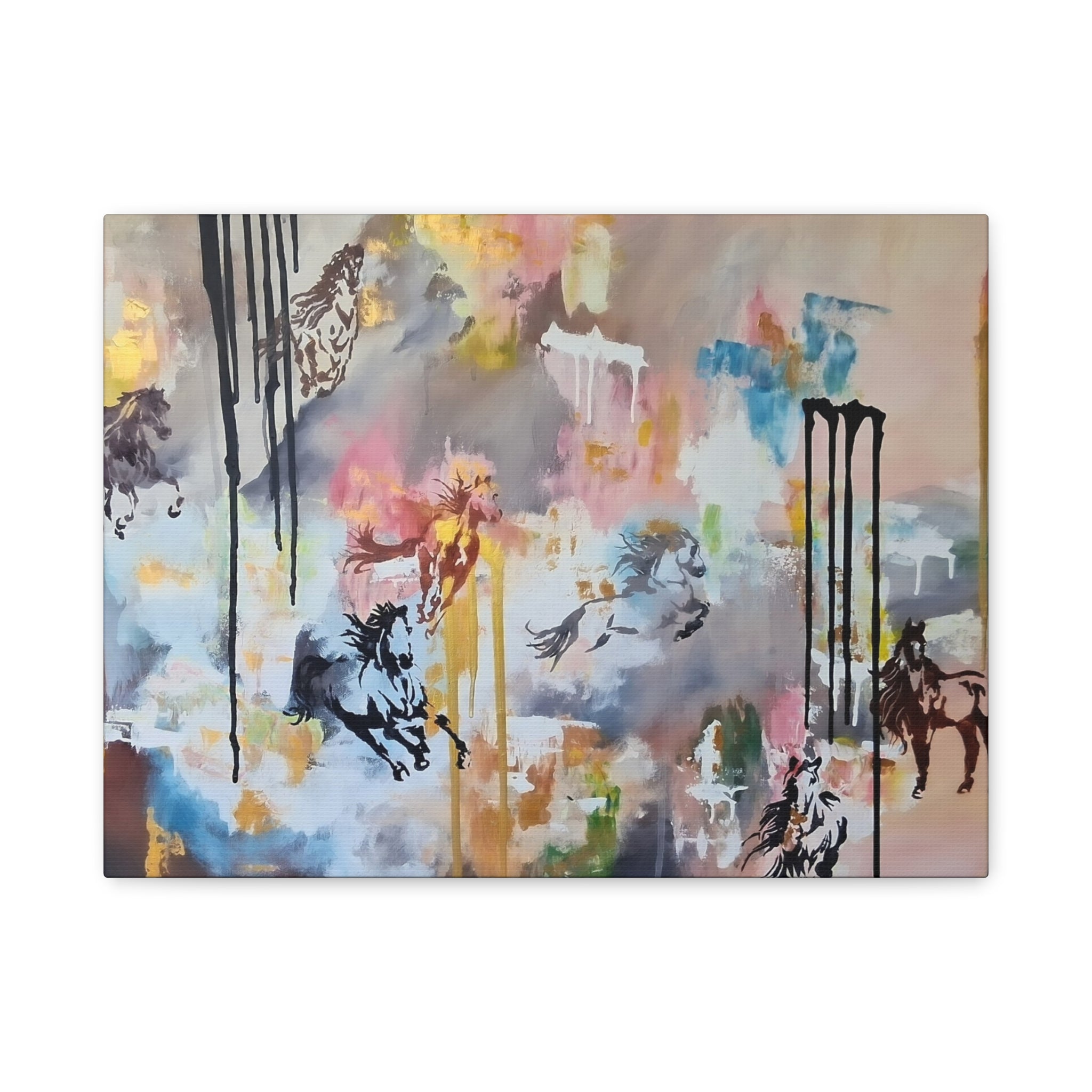 GUARDIANS OF THE QUIET PLAINS - Abstract Gallop Canvas Print — Matte Stretched Wall Art