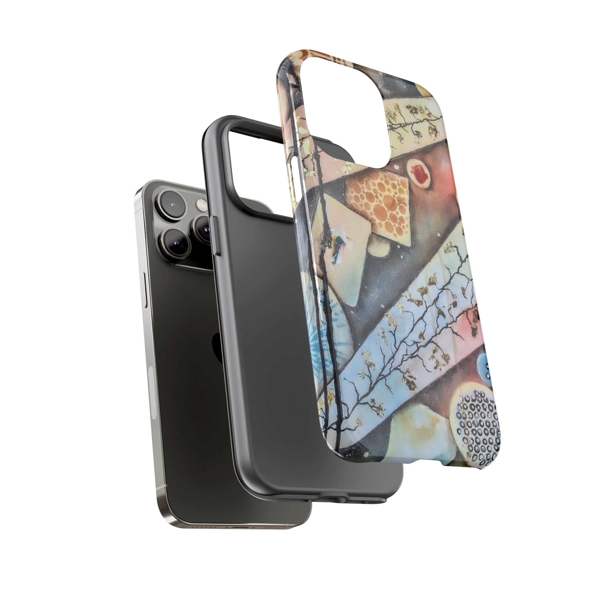 GOLDEN CARTOGRAPHY OF THE UNSEEN - Artistic Botanical Phone Case – Watercolor Nature Pattern Tough Case