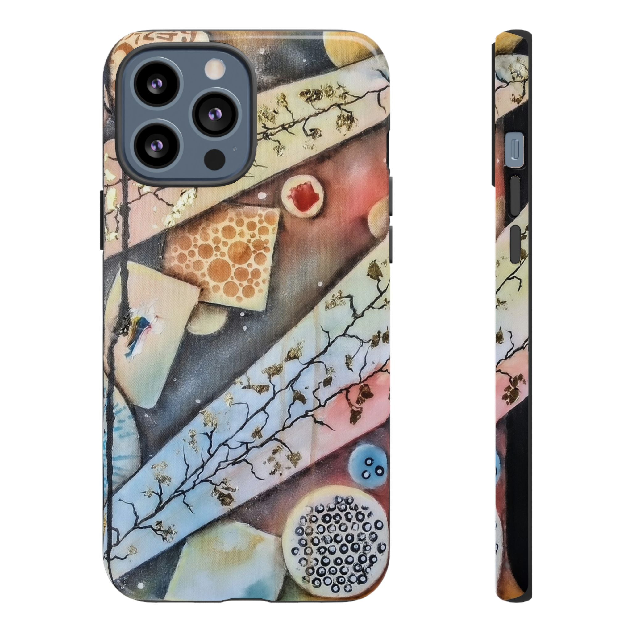 GOLDEN CARTOGRAPHY OF THE UNSEEN - Artistic Botanical Phone Case – Watercolor Nature Pattern Tough Case