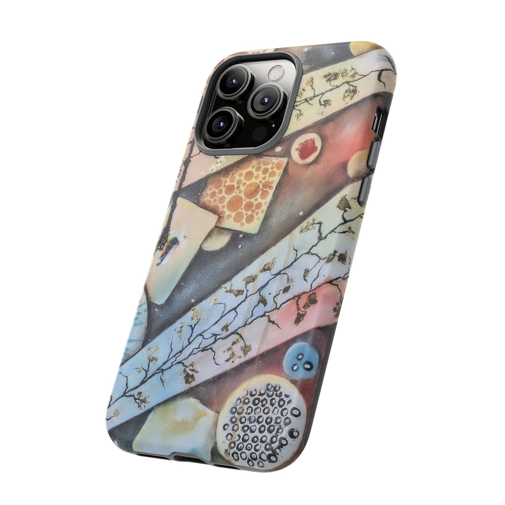 GOLDEN CARTOGRAPHY OF THE UNSEEN - Artistic Botanical Phone Case – Watercolor Nature Pattern Tough Case