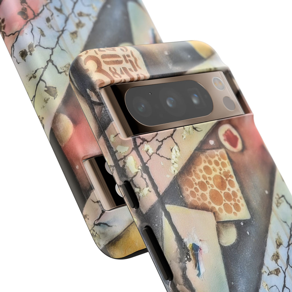 GOLDEN CARTOGRAPHY OF THE UNSEEN - Artistic Botanical Phone Case – Watercolor Nature Pattern Tough Case