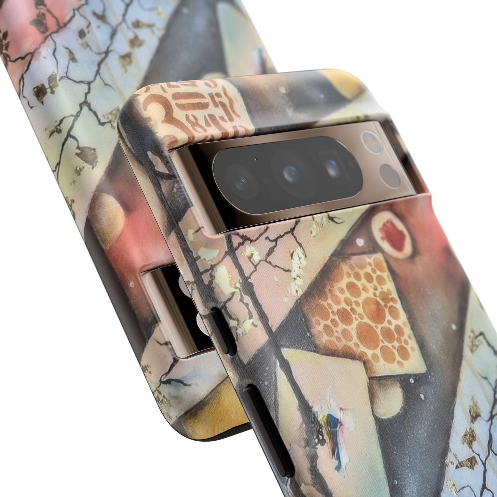GOLDEN CARTOGRAPHY OF THE UNSEEN - Artistic Botanical Phone Case – Watercolor Nature Pattern Tough Case