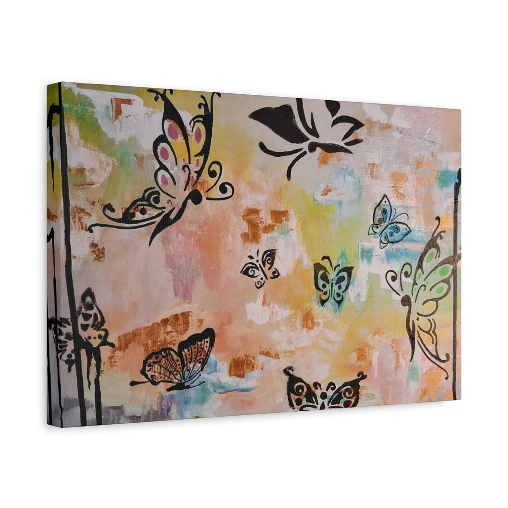 GUARDIANS OF THE FLOWERS - Butterfly Abstract Matte Canvas Wall Art – Stretched 1.25"Deep