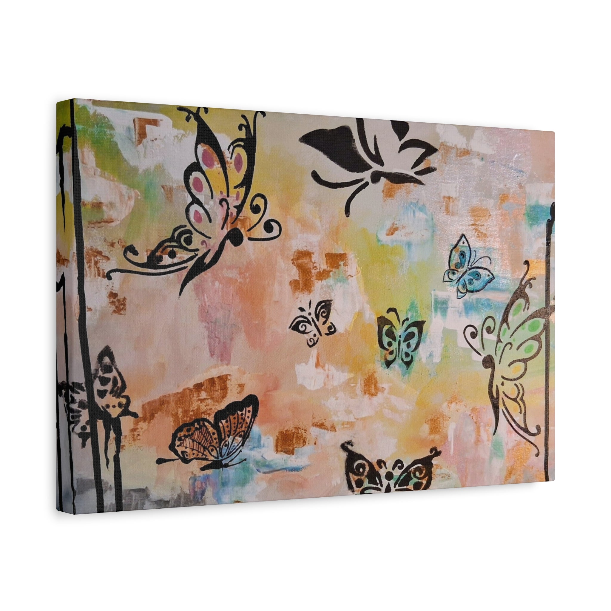 GUARDIANS OF THE FLOWERS - Butterfly Abstract Matte Canvas Wall Art – Stretched 1.25"Deep