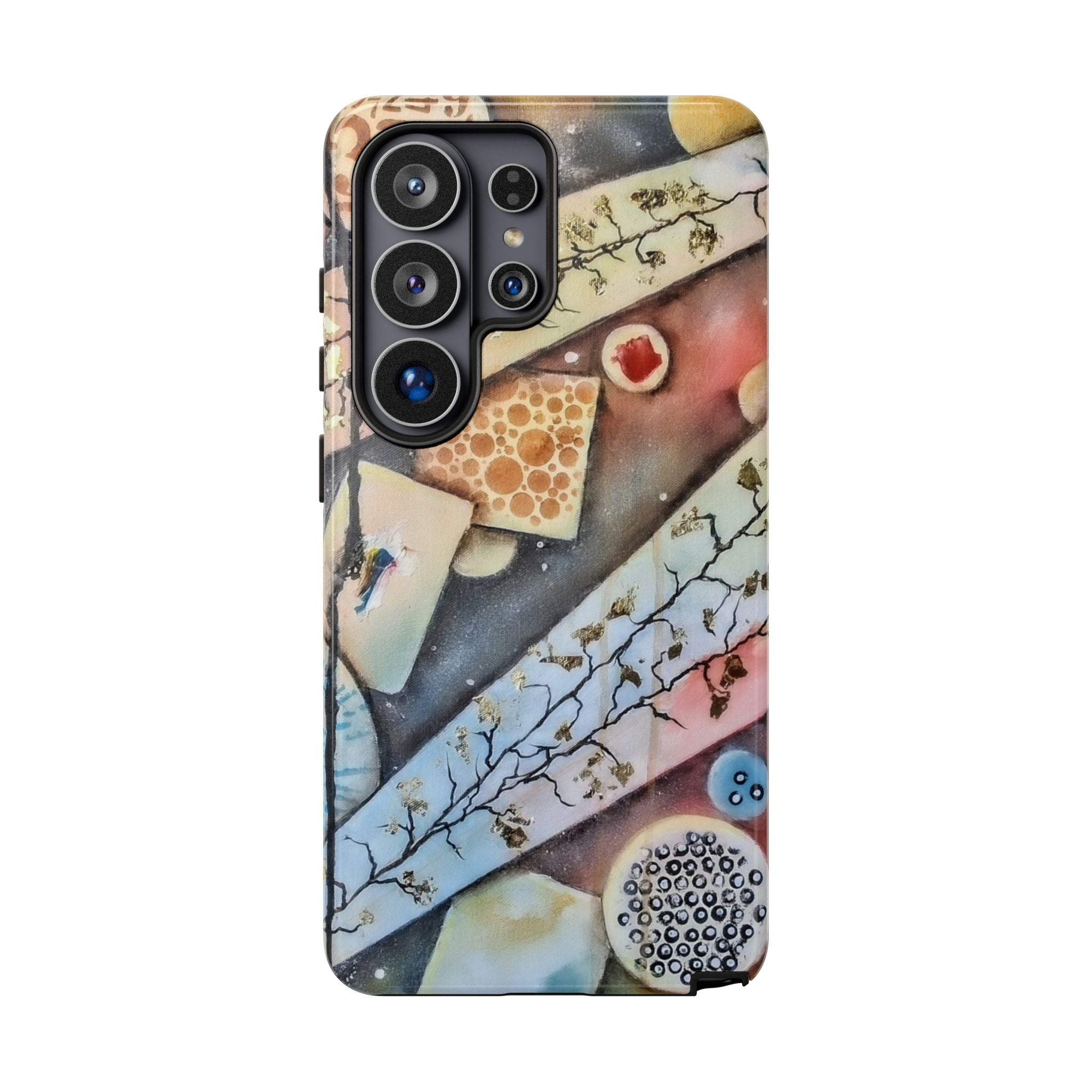 GOLDEN CARTOGRAPHY OF THE UNSEEN - Artistic Botanical Phone Case – Watercolor Nature Pattern Tough Case