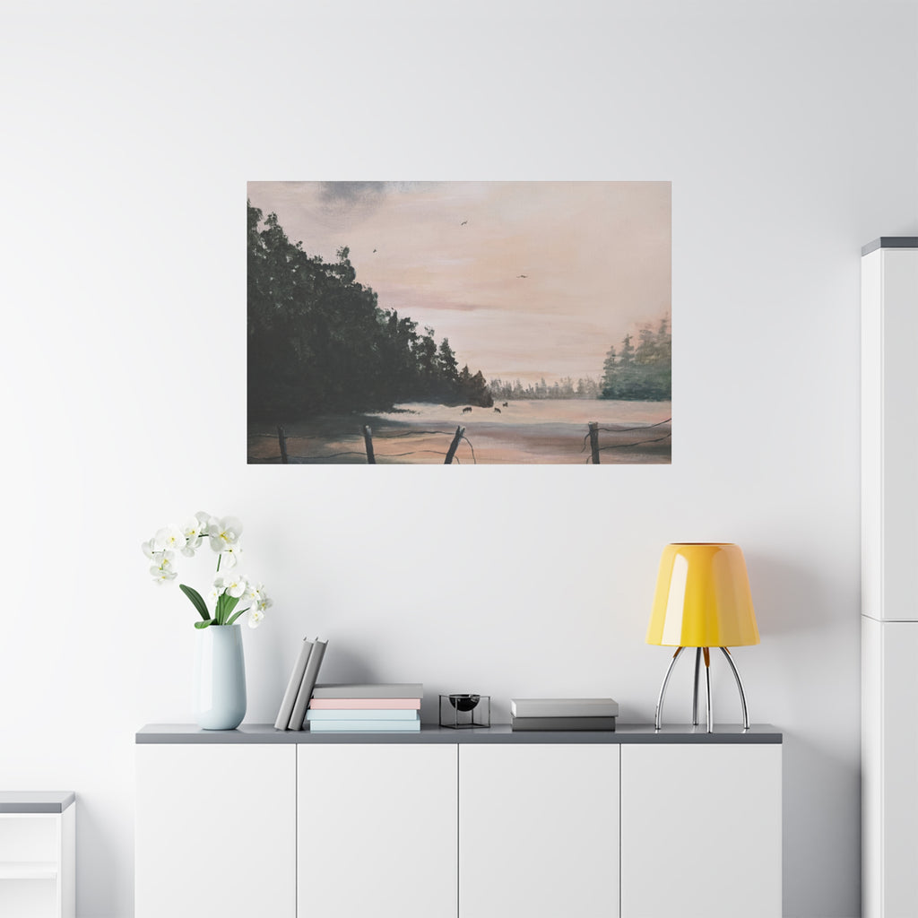 EARLY MORNING IN MONTANA -  Landscape Matte Canvas Print — Serene Forest Wall Art