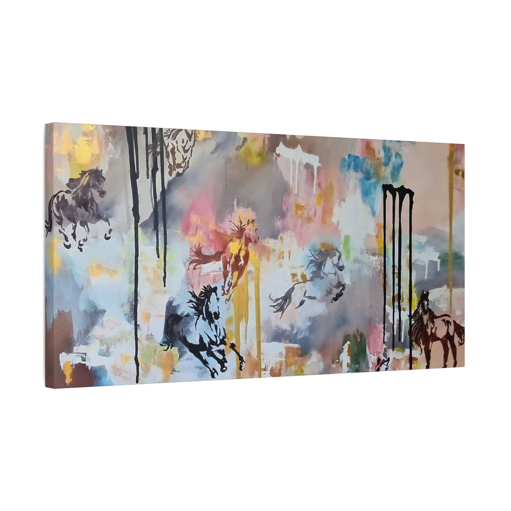 GUARDIANS OF THE QUIET PLAINS - Abstract Gallop Canvas Print — Matte Stretched Wall Art