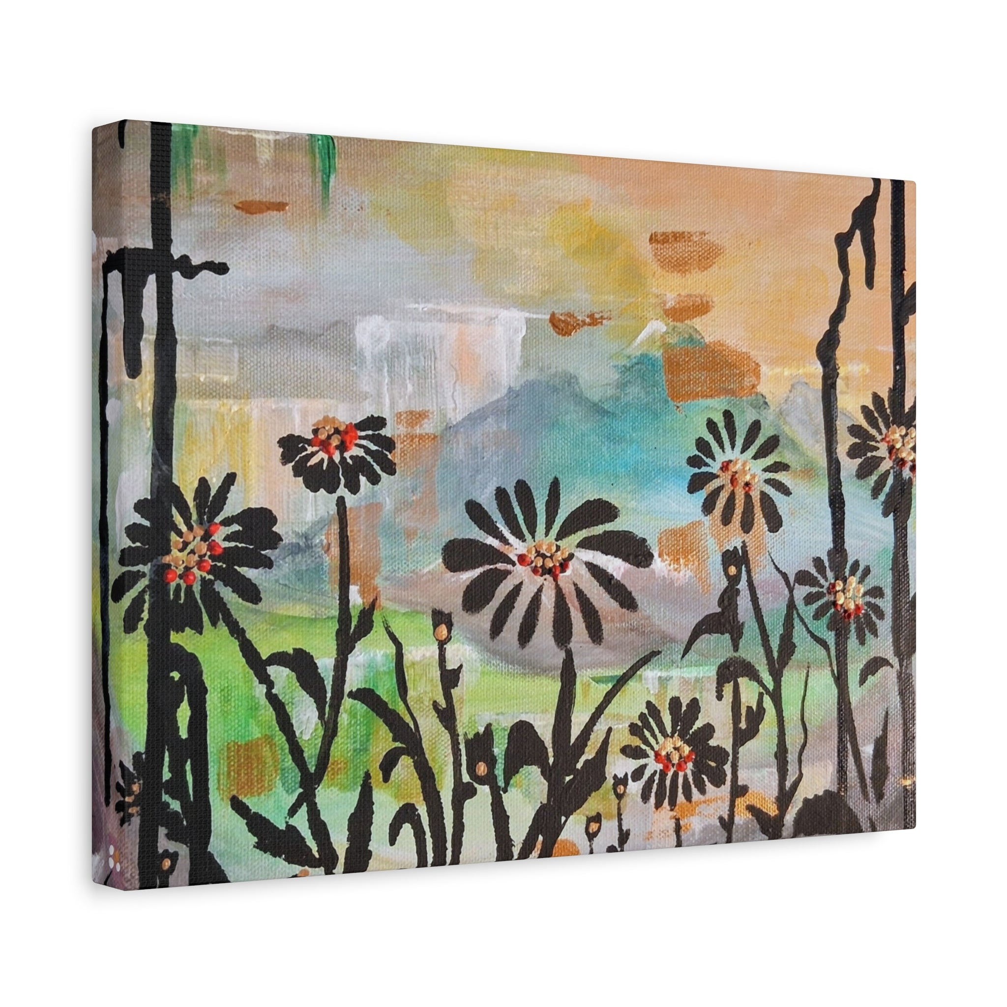 GUARDIANS OF THE WIND - Daisy Meadow Abstract Matte Canvas Wall Art