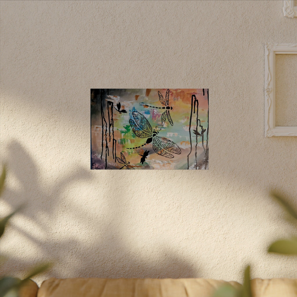 GUARDIANS OF THE LAND - Dragonfly Art Poster — Textured Matte Wall Print