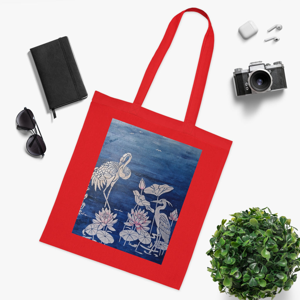 Floral Crane Tote