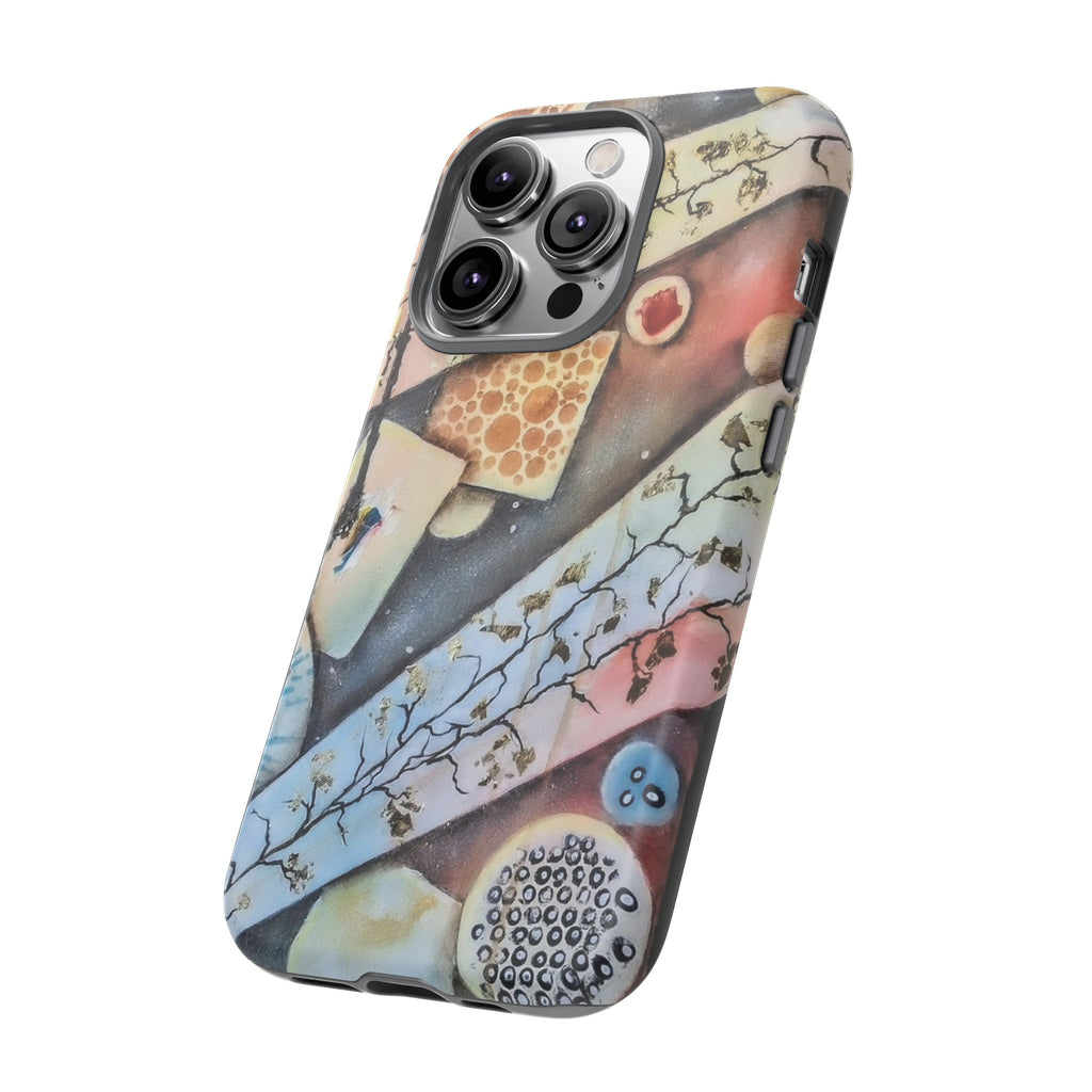 GOLDEN CARTOGRAPHY OF THE UNSEEN - Artistic Botanical Phone Case – Watercolor Nature Pattern Tough Case