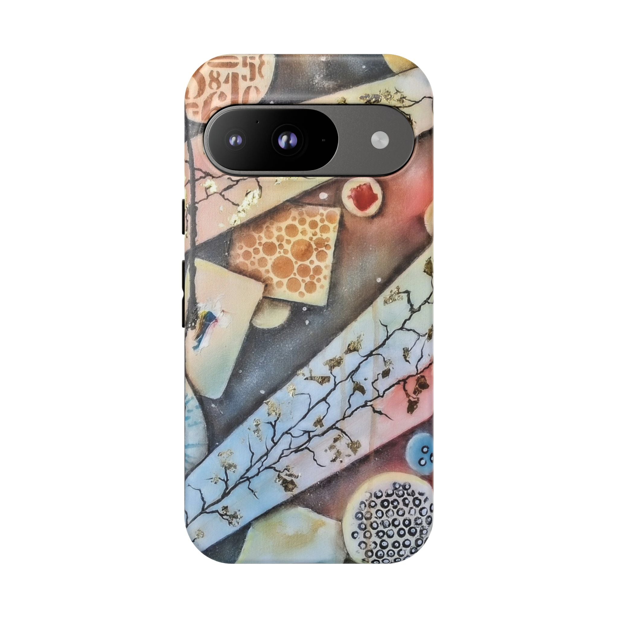 GOLDEN CARTOGRAPHY OF THE UNSEEN - Artistic Botanical Phone Case – Watercolor Nature Pattern Tough Case
