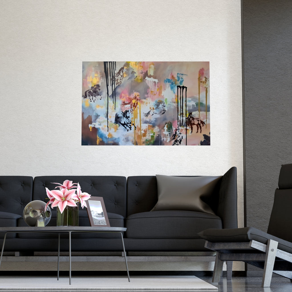 GUARDIAN OF THE QUIET PLAINS -Abstract Horse Art Poster — Matte Horizontal/Vertical Wall Print