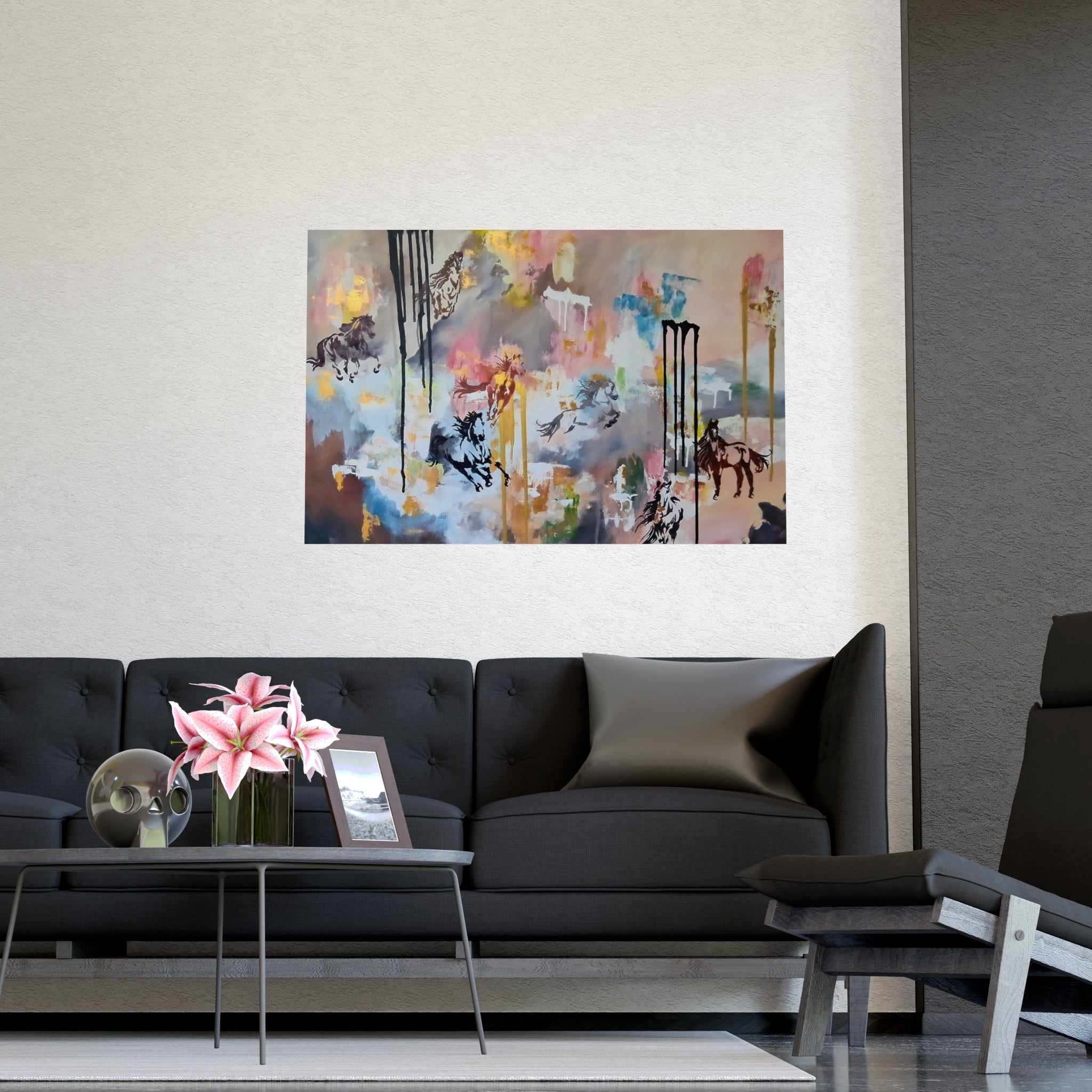 GUARDIAN OF THE QUIET PLAINS -Abstract Horse Art Poster — Matte Horizontal/Vertical Wall Print