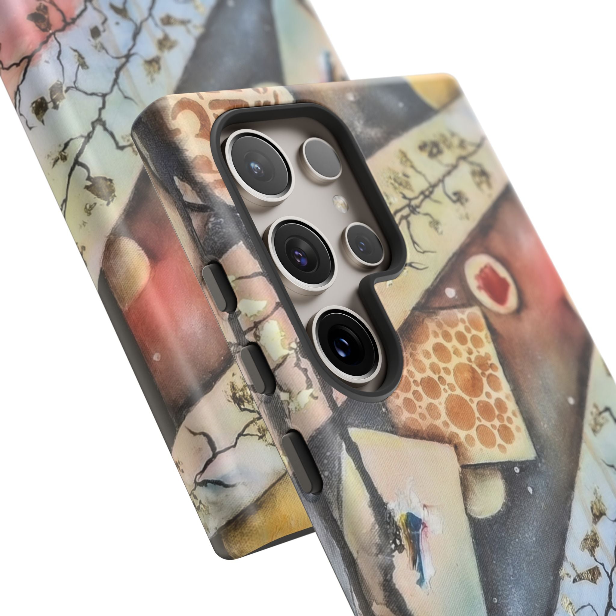 GOLDEN CARTOGRAPHY OF THE UNSEEN - Artistic Botanical Phone Case – Watercolor Nature Pattern Tough Case
