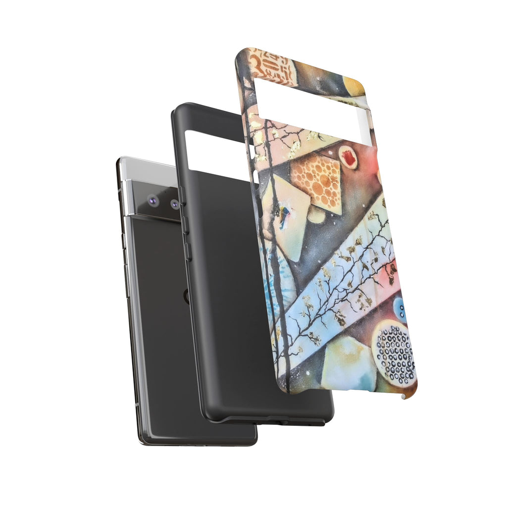 GOLDEN CARTOGRAPHY OF THE UNSEEN - Artistic Botanical Phone Case – Watercolor Nature Pattern Tough Case