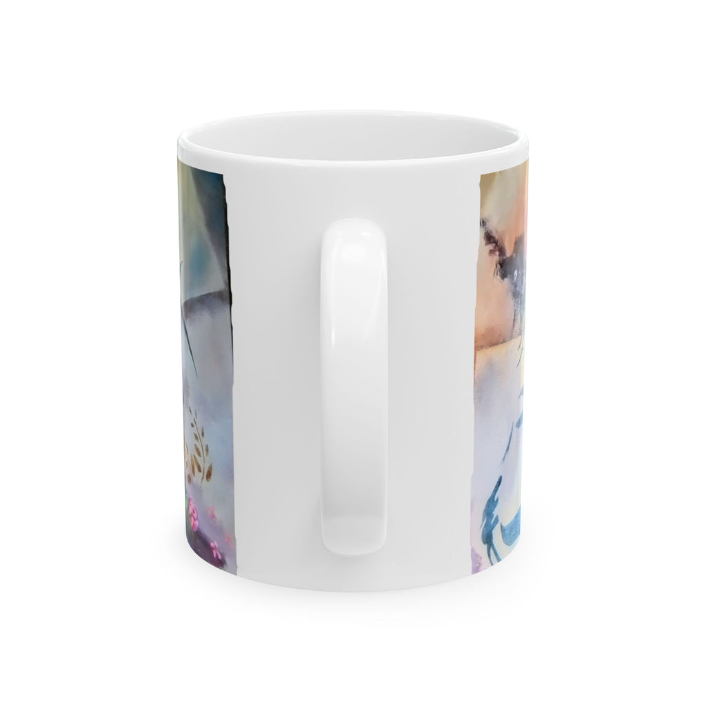 Floral Watercolor Ceramic Mug — Pastel Bloom Tea & Coffee Cup (11oz, 15oz)