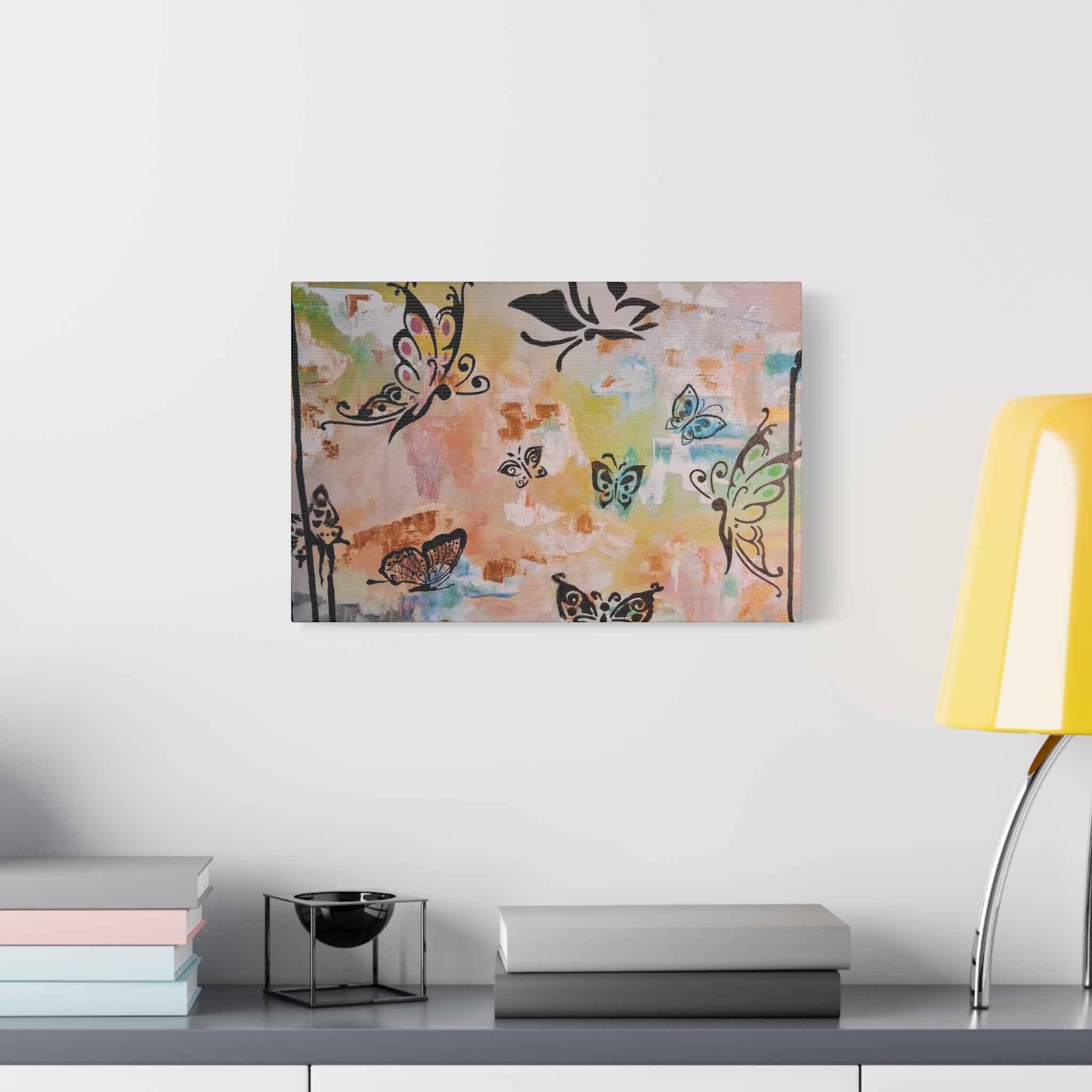 GUARDIANS OF THE FLOWERS - Butterfly Abstract Matte Canvas Wall Art – Stretched 1.25"Deep