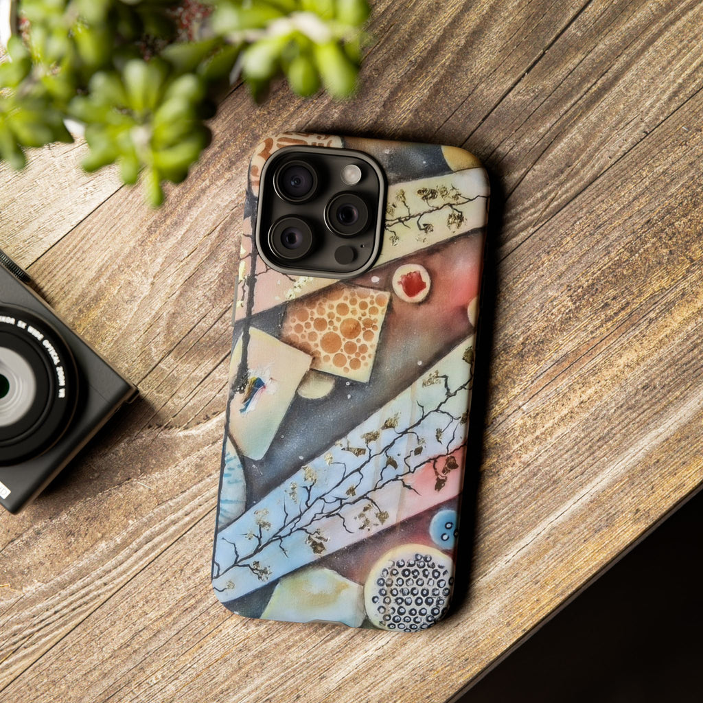 GOLDEN CARTOGRAPHY OF THE UNSEEN - Artistic Botanical Phone Case – Watercolor Nature Pattern Tough Case