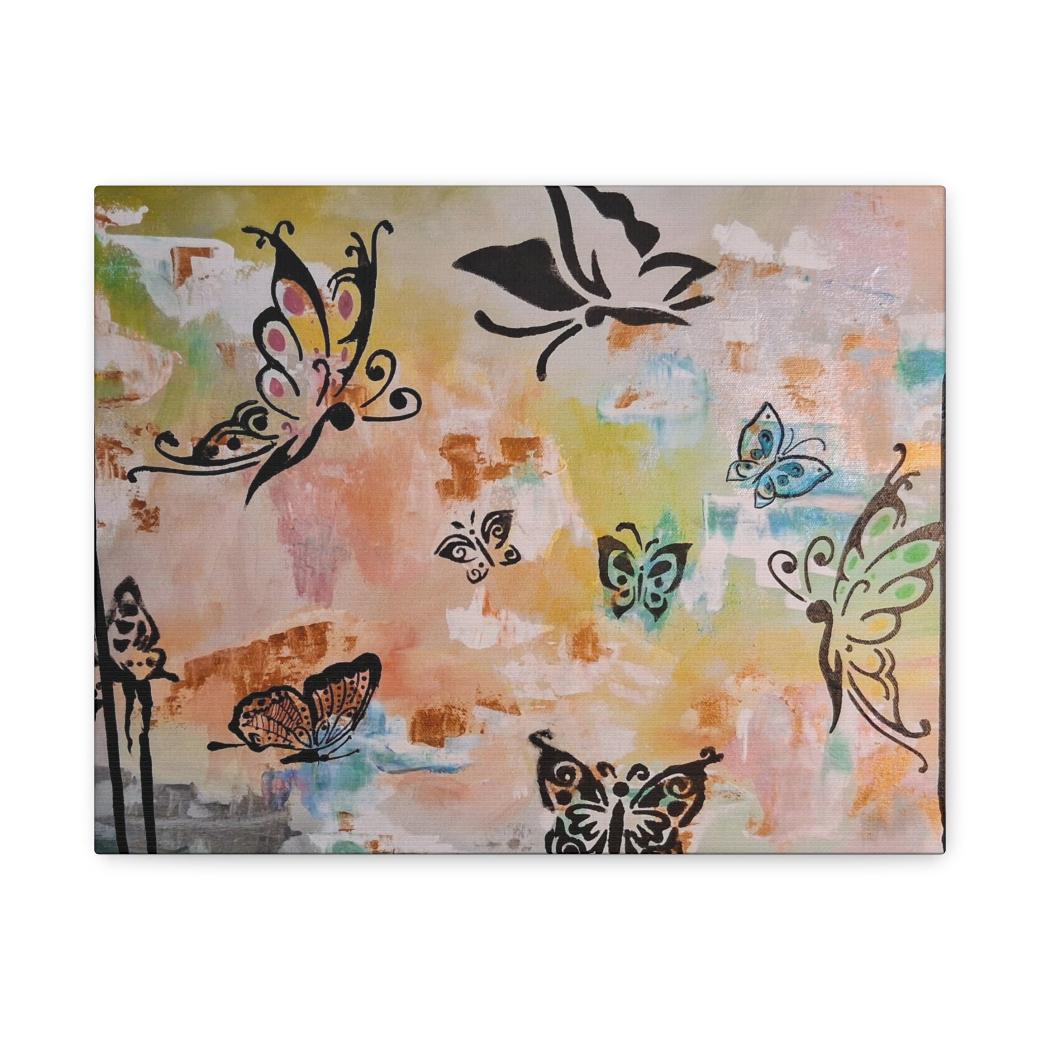 GUARDIANS OF THE FLOWERS - Butterfly Abstract Matte Canvas Wall Art – Stretched 1.25"Deep