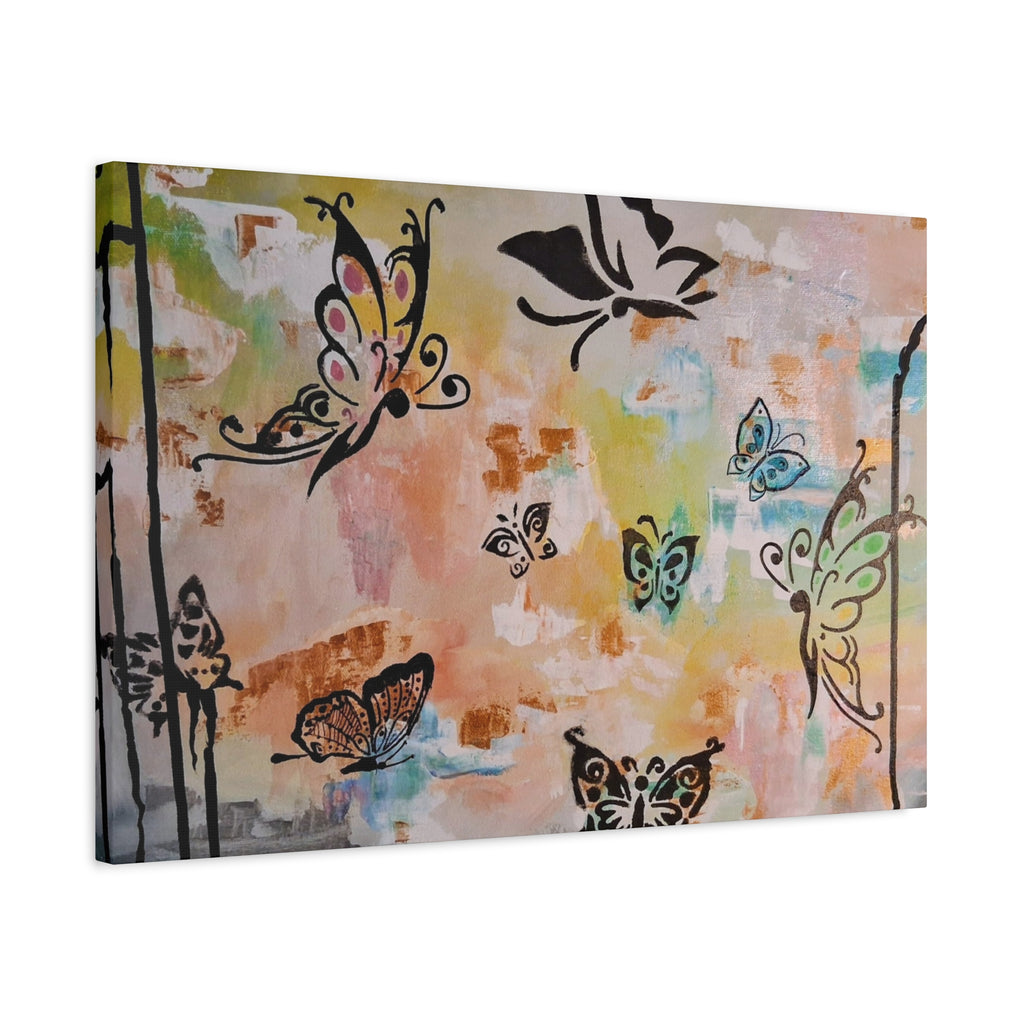 GUARDIANS OF THE FLOWERS - Butterfly Abstract Matte Canvas Wall Art – Stretched 1.25"Deep