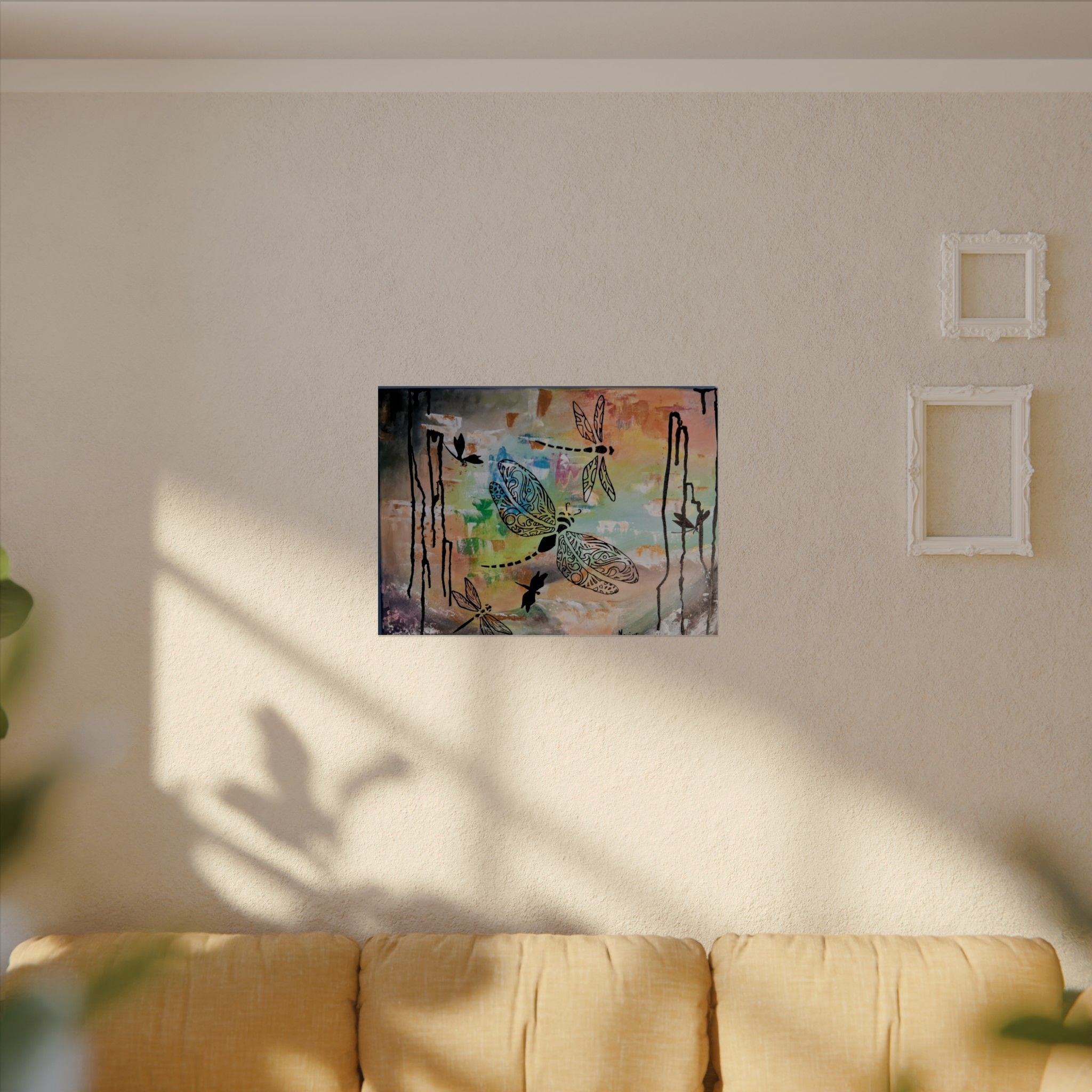 GUARDIANS OF THE LAND - Dragonfly Art Poster — Textured Matte Wall Print