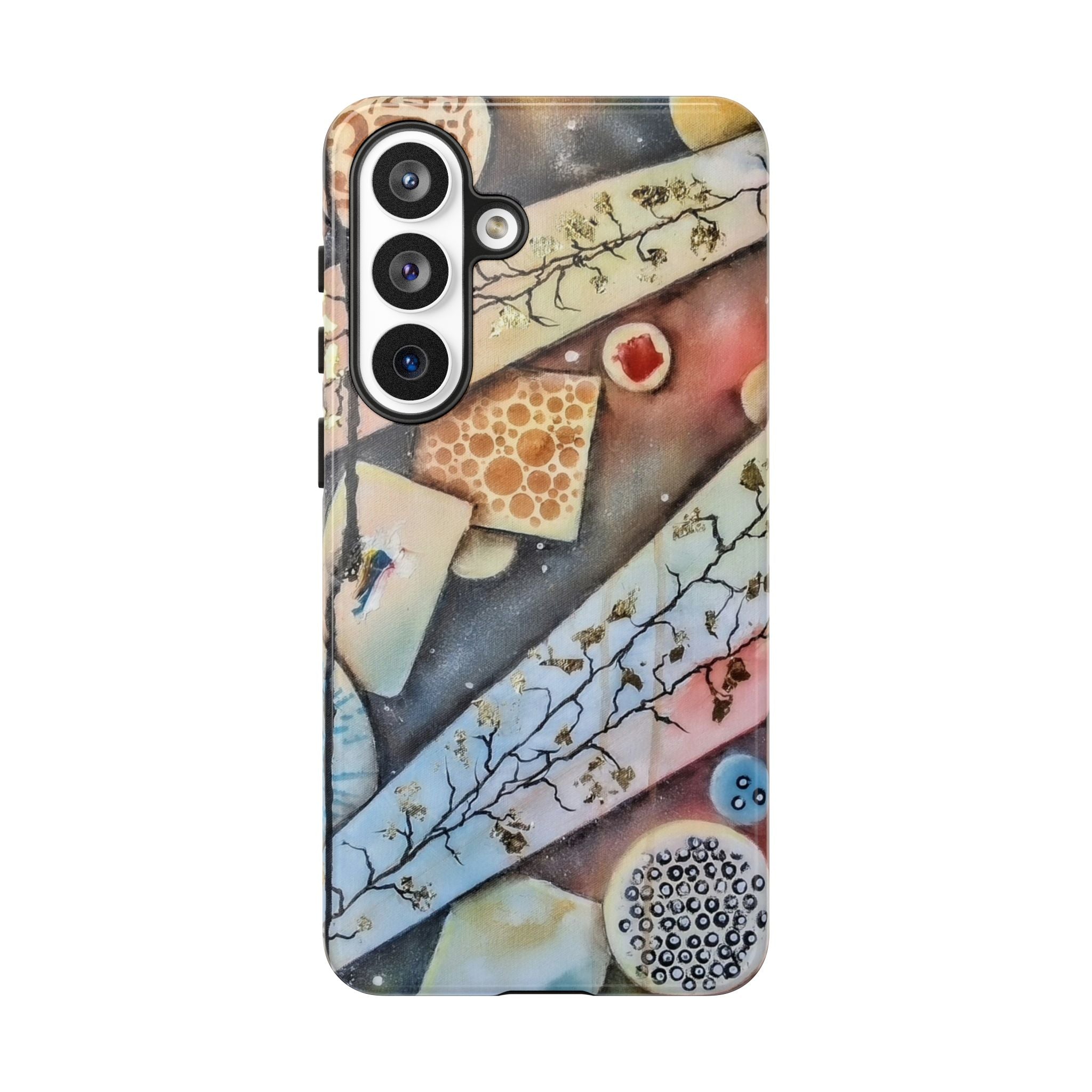 GOLDEN CARTOGRAPHY OF THE UNSEEN - Artistic Botanical Phone Case – Watercolor Nature Pattern Tough Case