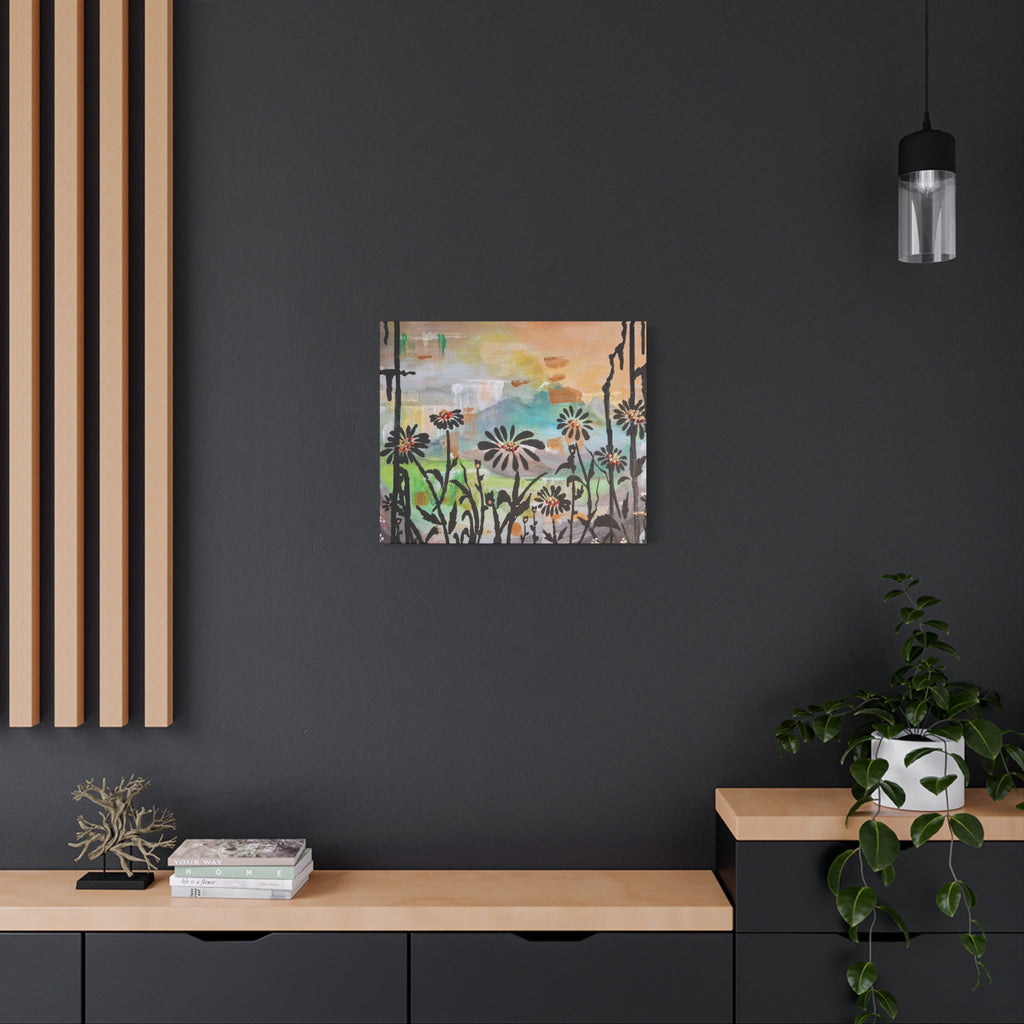 GUARDIANS OF THE WIND - Daisy Meadow Abstract Matte Canvas Wall Art