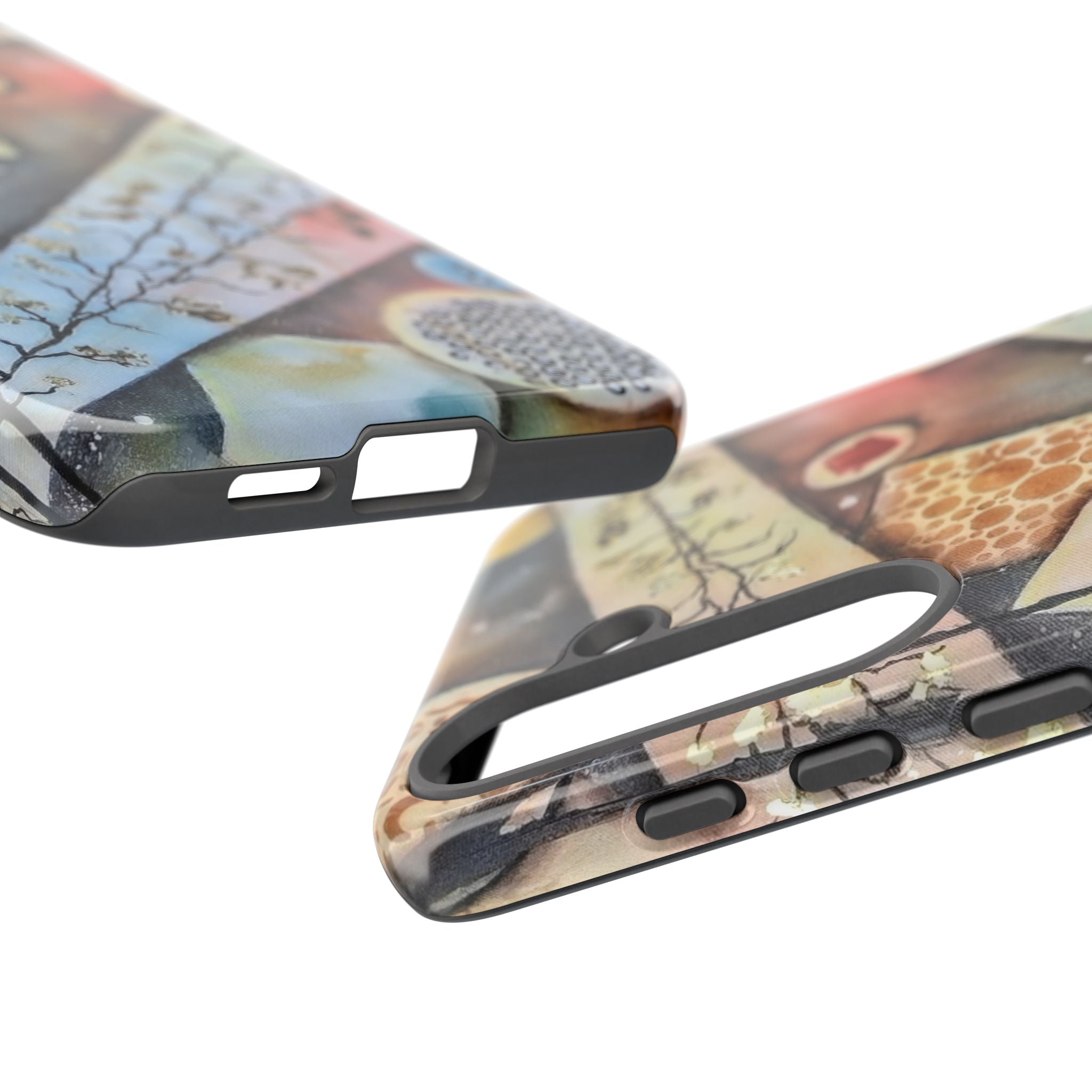 GOLDEN CARTOGRAPHY OF THE UNSEEN - Artistic Botanical Phone Case – Watercolor Nature Pattern Tough Case