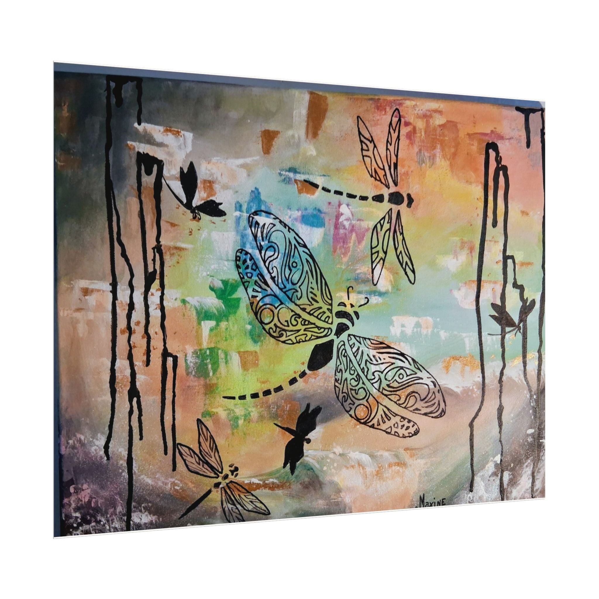 GUARDIANS OF THE LAND - Dragonfly Art Poster — Textured Matte Wall Print